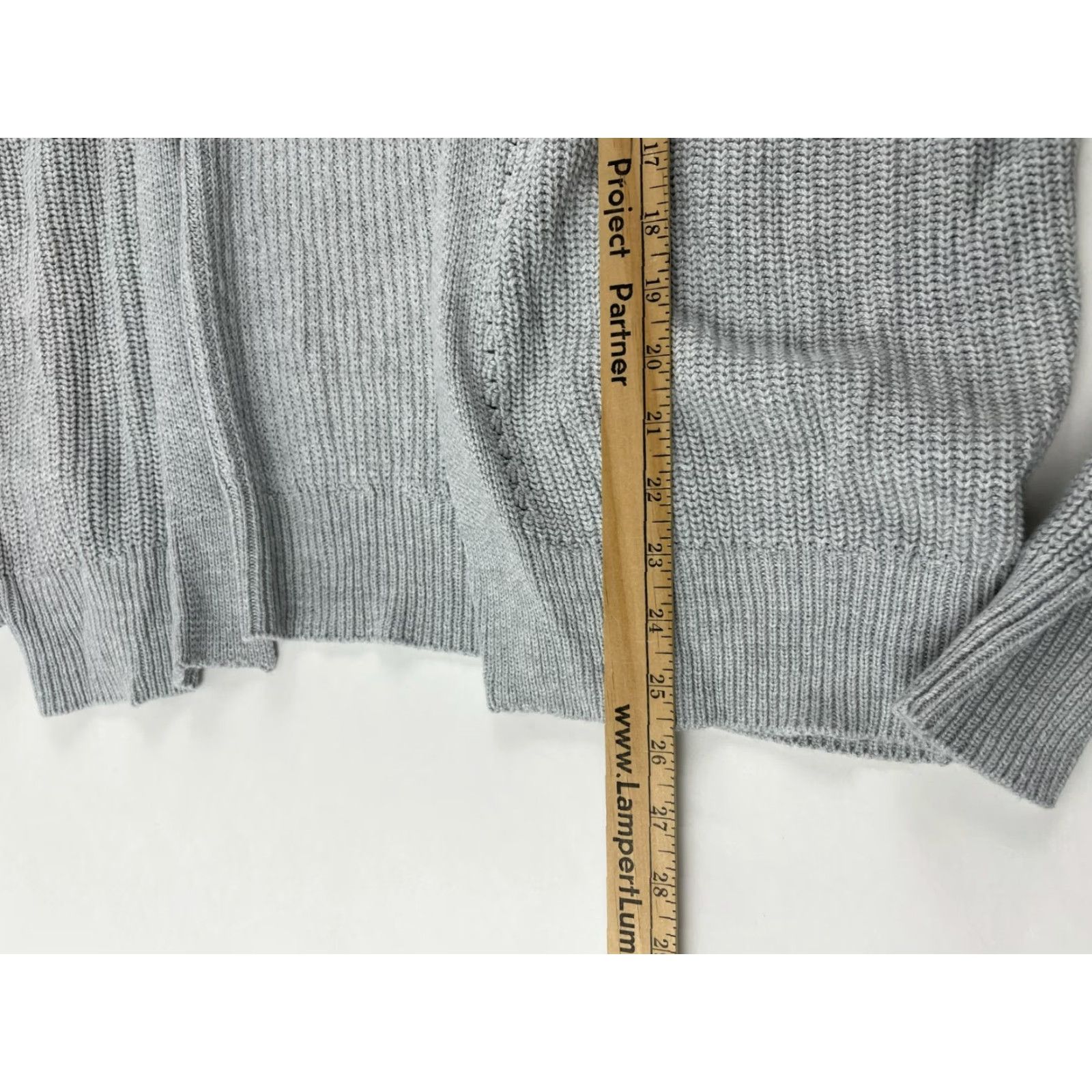Vintage ABOUND Sweater Cardigan Women's Small Gray Long Sleeve Open Knit NWT Size S / US 4 / IT 40 - 5 Thumbnail