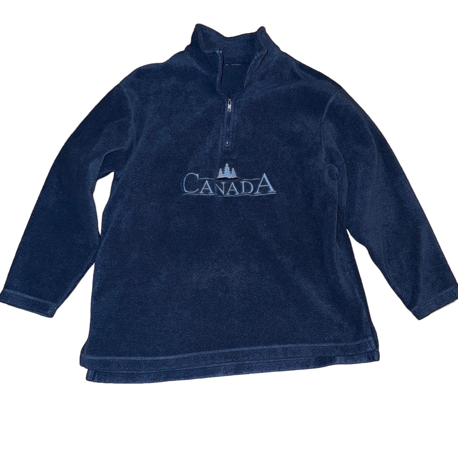 Other Canada Fleece Half Zip Appliqué Travel Sweatshirt Size US L / EU 52-54 / 3 - 5 Thumbnail