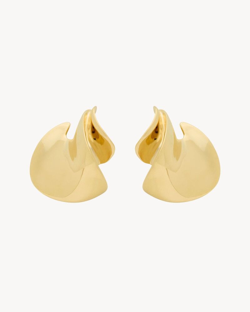 Saint Laurent Paris o1bcso1str0226 Size:OS/Petal Earrings In Metal in Golden Size ONE SIZE - 1 Thumbnail