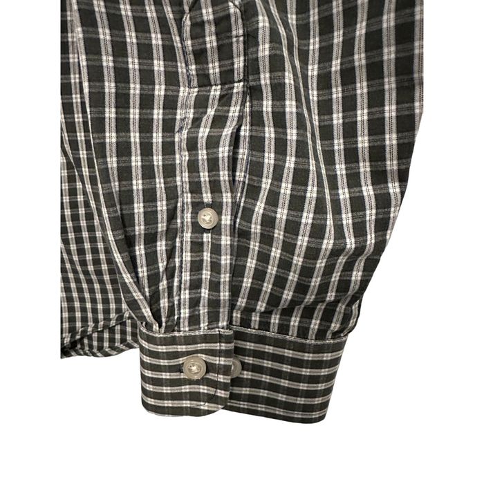 Izod Izod Men's Shirt Large Gray White Check Cotton Long Sleeves | Grailed
