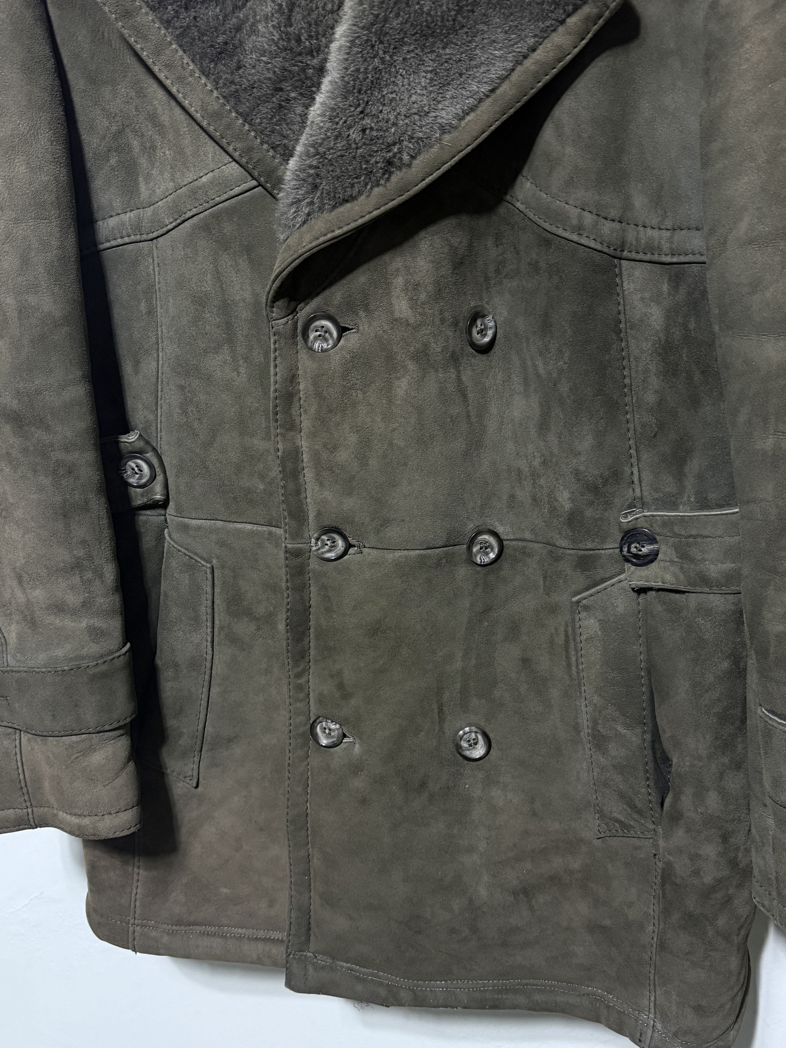 Vintage Armi Military green double breasted shearling coat suede M Size US M / EU 48-50 / 2 - 3 Thumbnail
