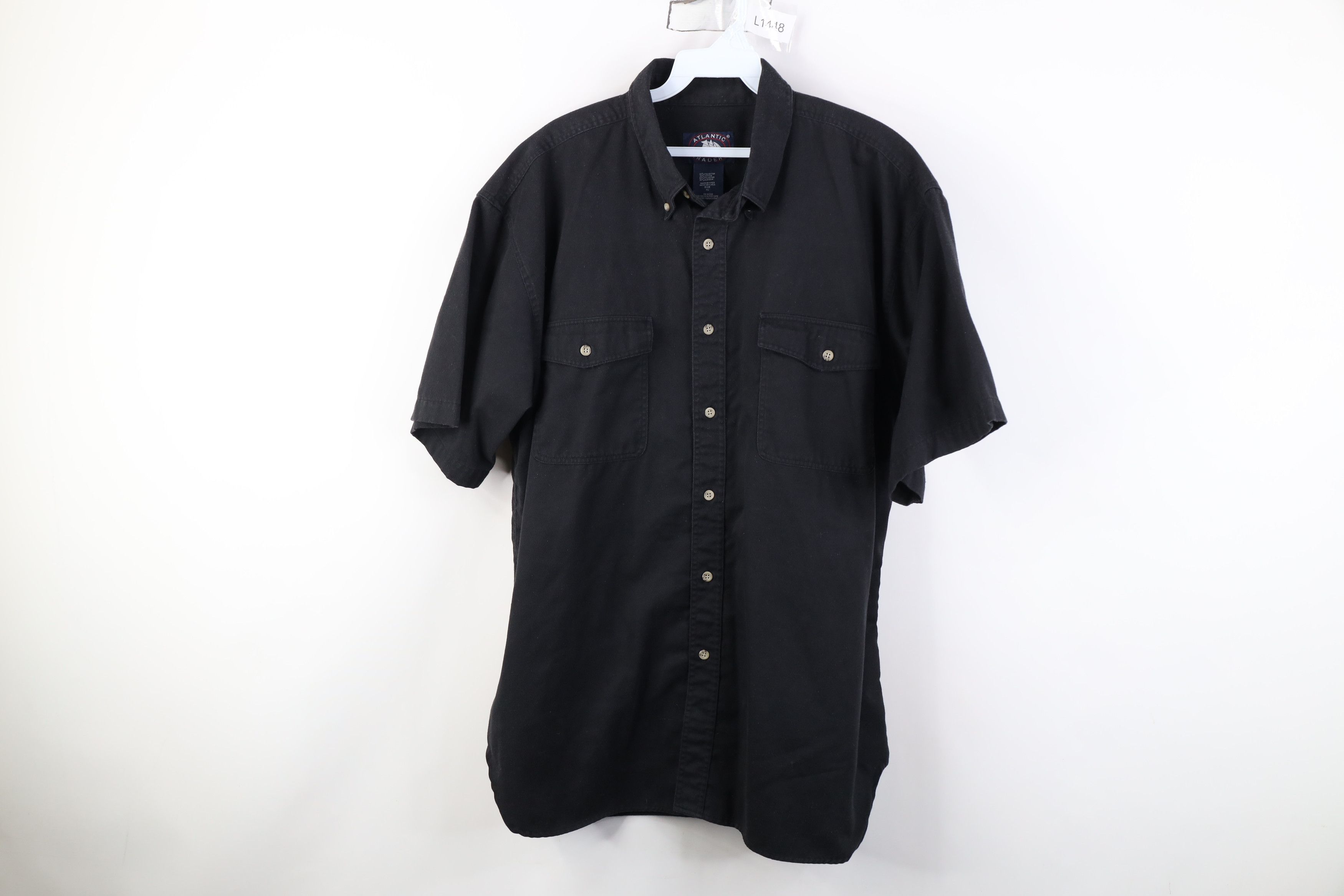 Vintage Vintage 90s Streetwear Short Sleeve Button Down Shirt Black Size US XL / EU 56 / 4 - 1 Thumbnail