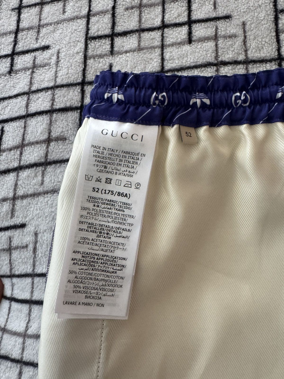 Adidas × Gucci Adidas x Gucci Shorts Blue GG Monogram Trefoil Logo Limited Size US 36 / EU 52 - 7 Thumbnail