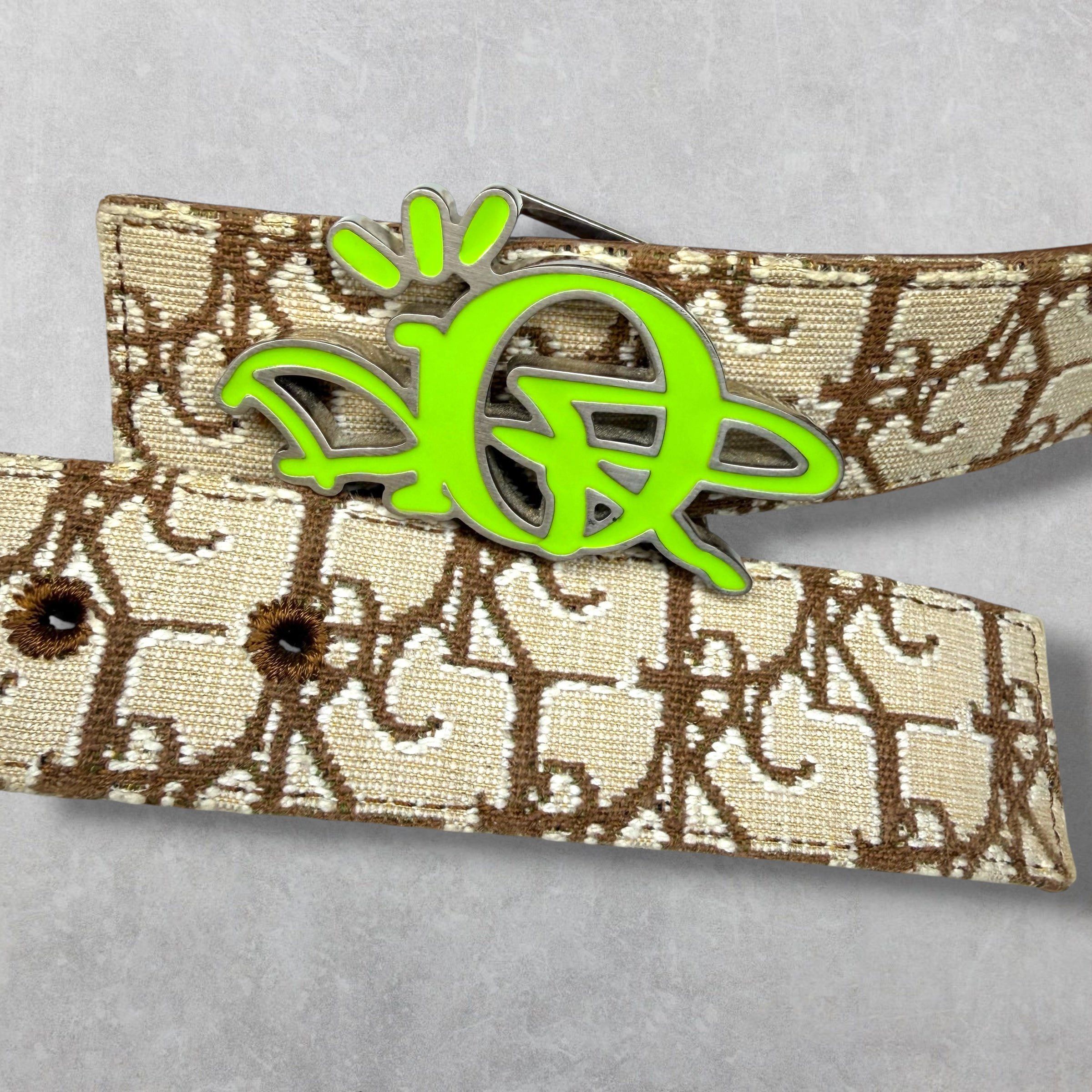 Dior Cactus Jack Dior Belt w/ Green Buckle 32 (90) Size 32 - 2 Thumbnail