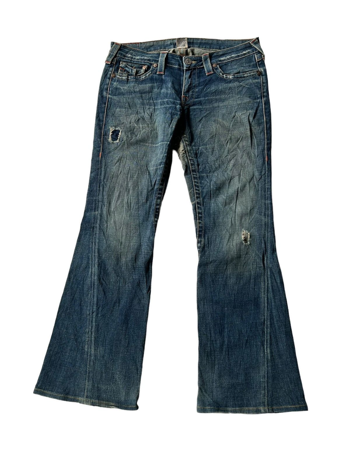 True Religion True Religion Flare Distressed Denim Made in Usa ☠️ Size US 34 / EU 50 - 1 Thumbnail