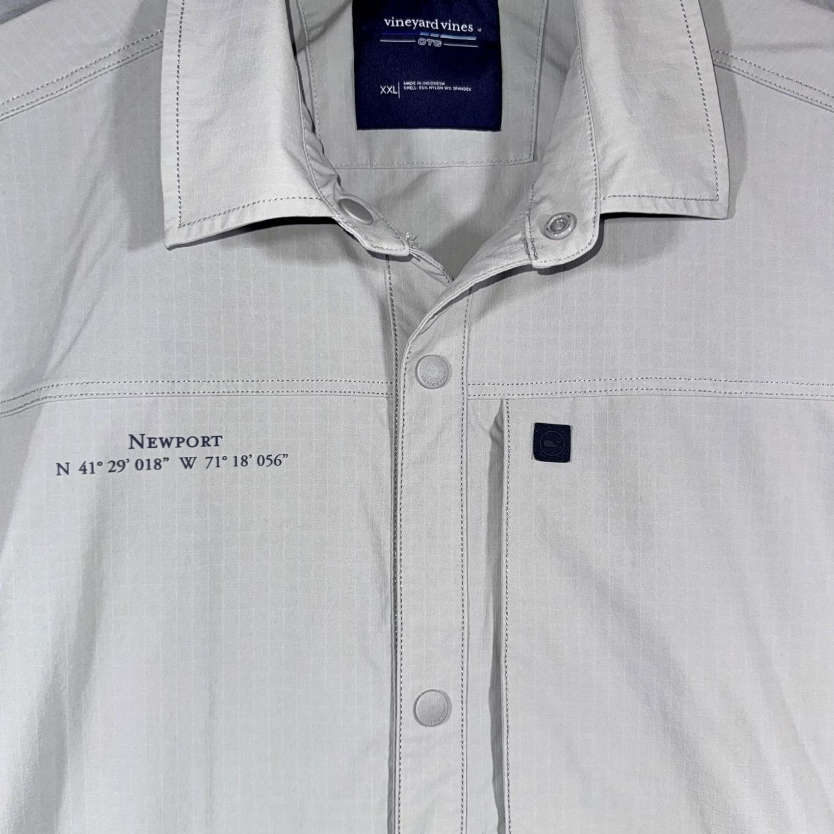 Vineyard Vines Vineyard Vines On The Go Overshirt Photo Ultimate Gray Men's 2XL Long Sleeve Snap Front Shirt Casual Size US XXL / EU 58 / 5 - 4 Thumbnail