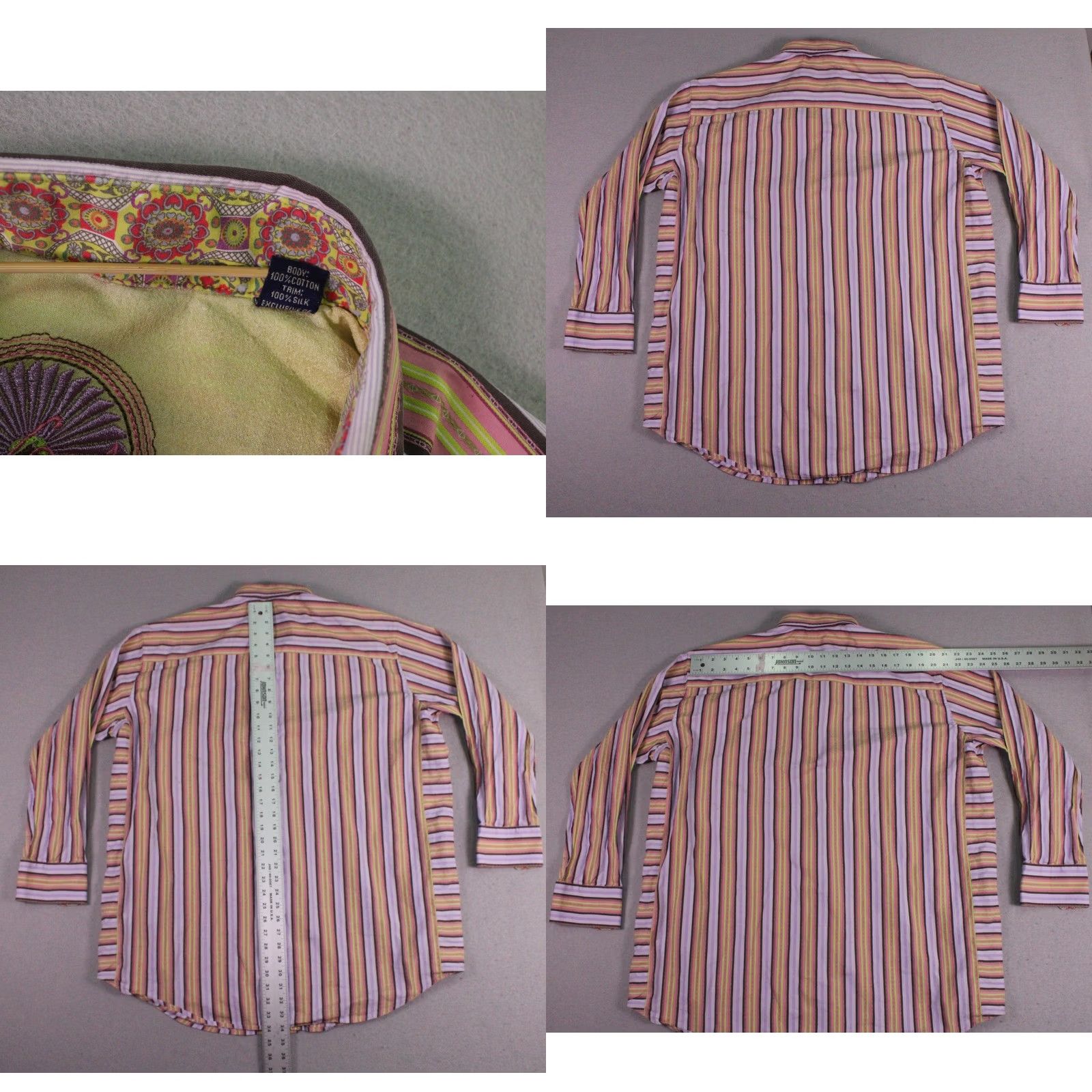 Robert Graham Robert Graham Shirt Mens 2XL Multicolor Stripe Knowledge Wisdom Truth Flip Cuff Size US XXL / EU 58 / 5 - 8 Thumbnail