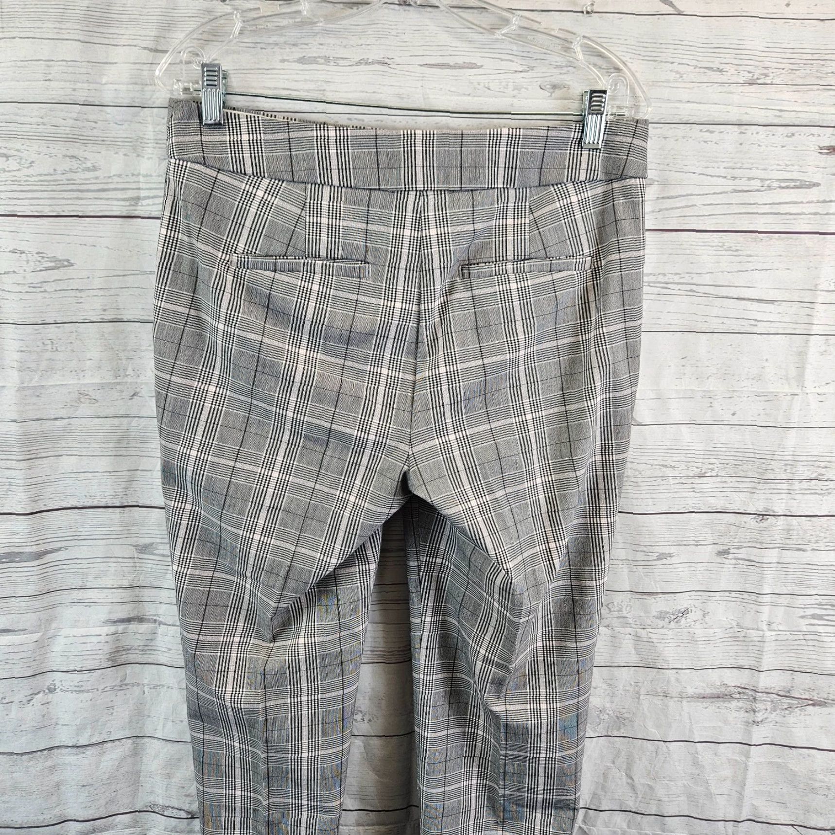 Loft VINTAGE? (No) Ann Taylor LOFT Womens Marisa Pants Sz 4 Black Plaid Mid Rise Size 27" / US 4 / IT 40 - 4 Thumbnail
