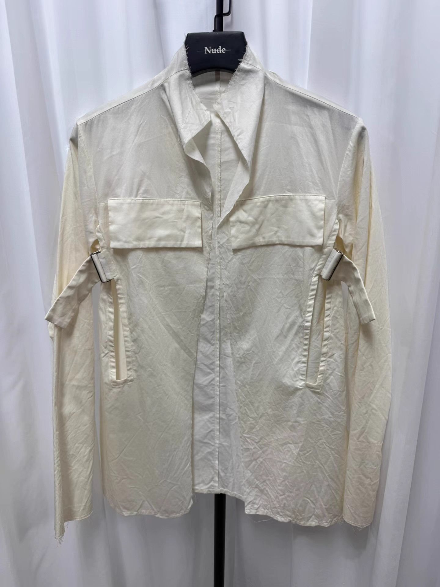 Yohji Yamamoto Yohji Yamamoto Mainline Lace-Up Distressed Silk Shirt K20 Size XS / US 0-2 / IT 36-38 - 1 Thumbnail