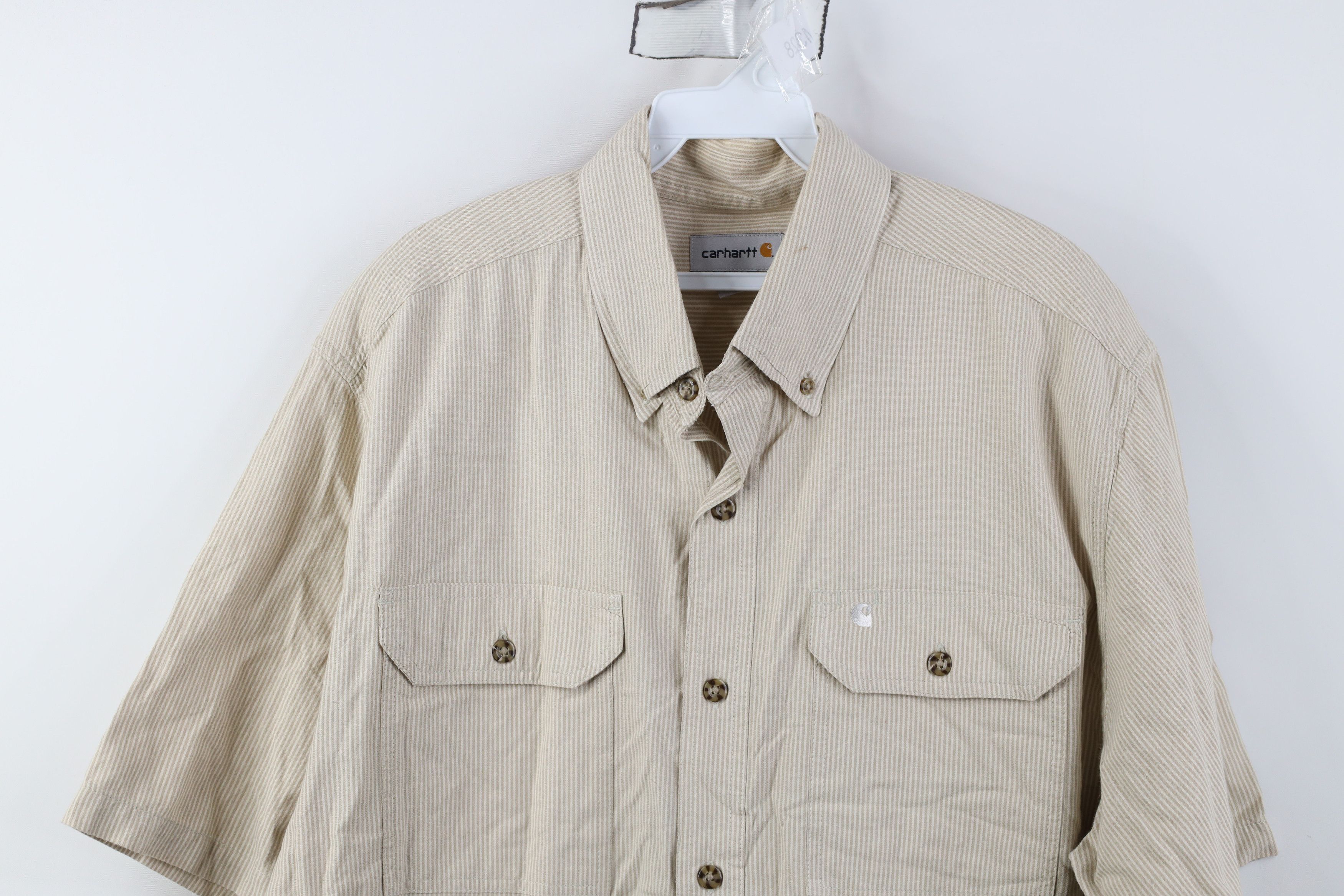 Carhartt Vintage Carhartt Striped Short Sleeve Button Down Shirt Size US L / EU 52-54 / 3 - 2 Thumbnail