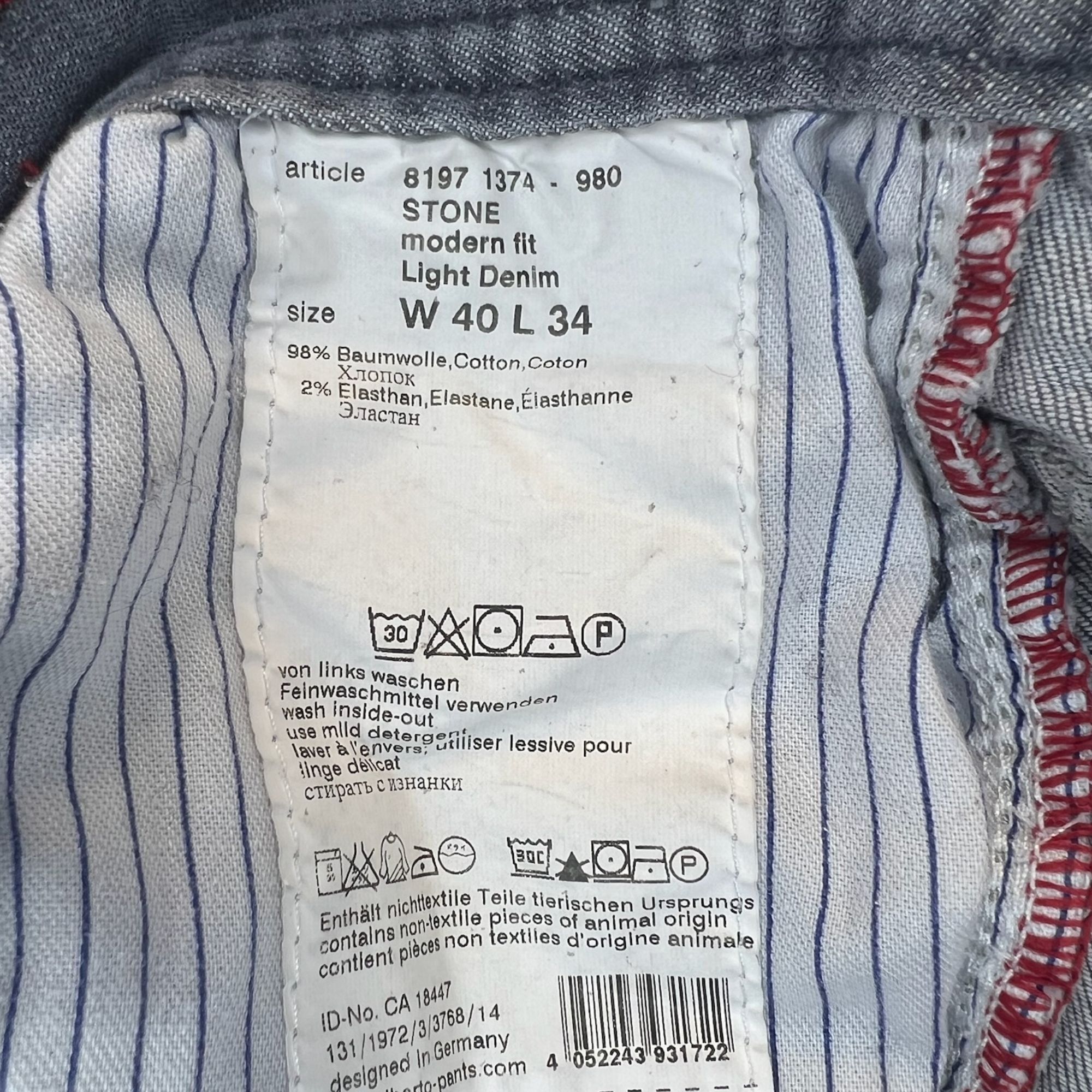 Alberto ALBERTO Stone Modern Fit Jeans Men’s W40 L34 Size US 40 / EU 56 - 8 Thumbnail