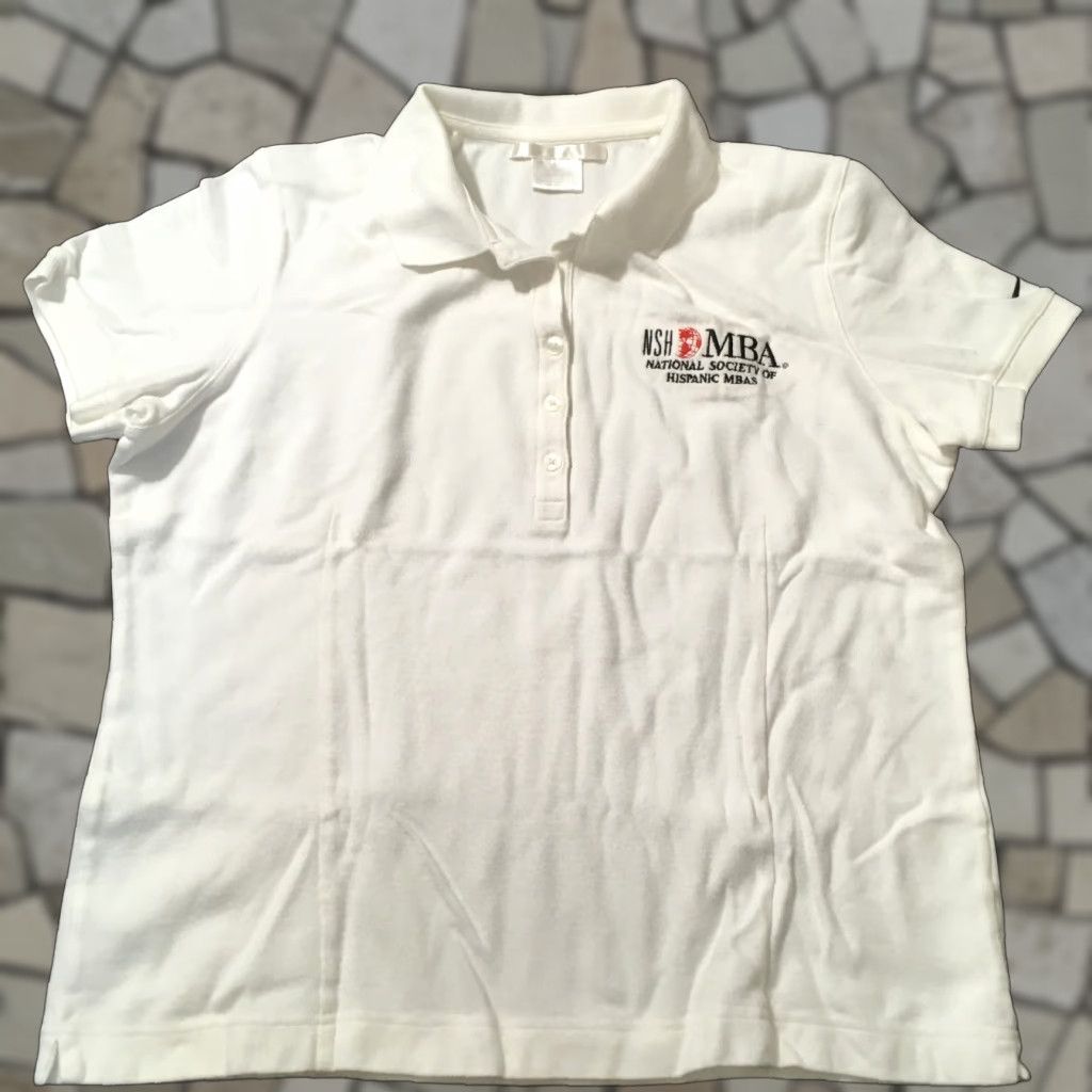 Nike Nike Golf Shirt Womens Large White Short Sleeve Polo MBA hispanic societ Size L / US 10 / IT 46 - 1 Thumbnail