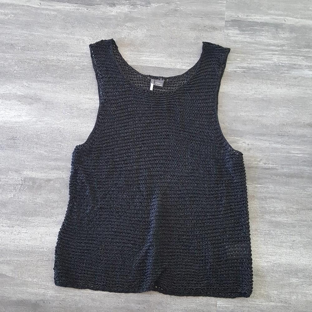 Designer Black Net Detailed S&F Tank Size M / US 6-8 / IT 42-44 - 1 Thumbnail