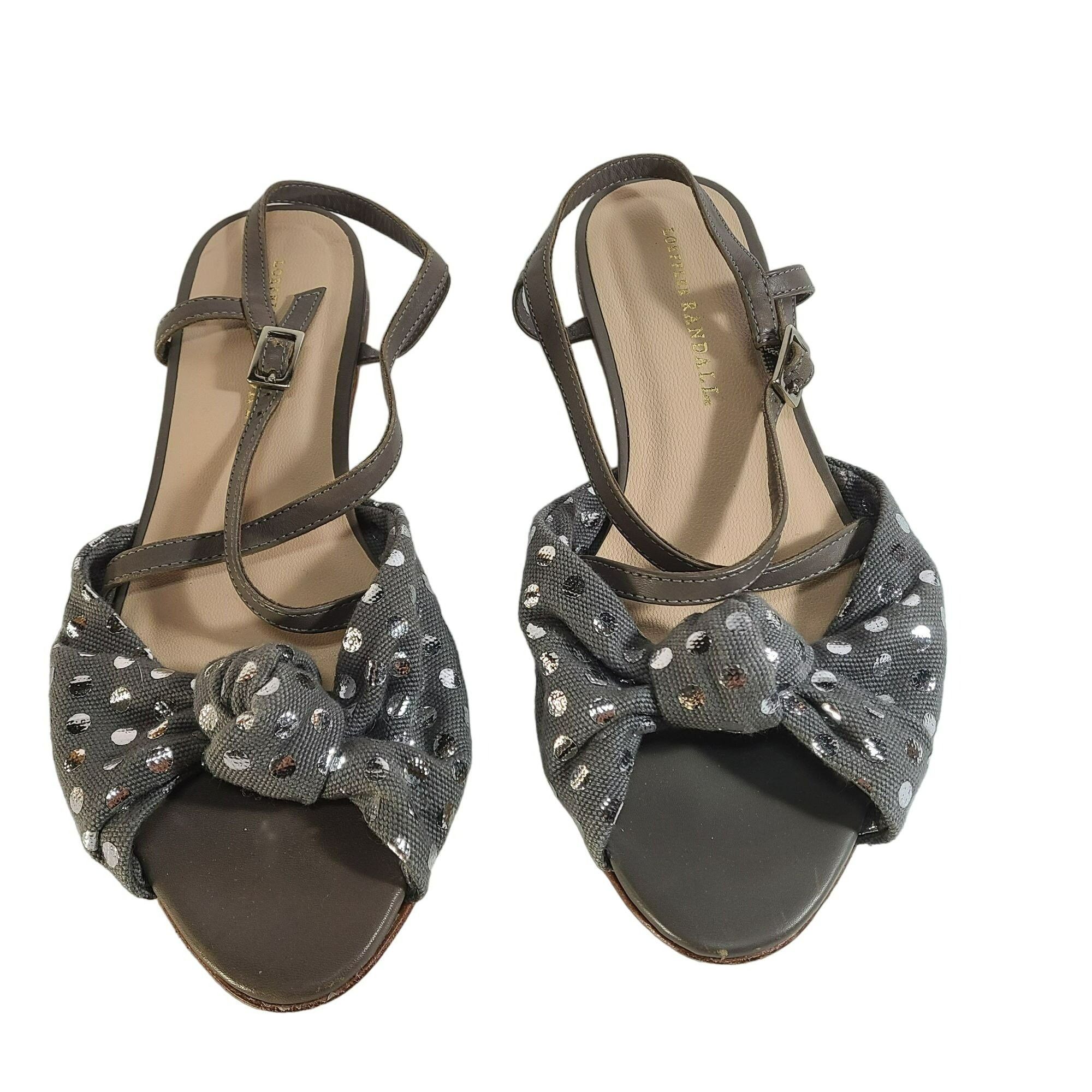 Loeffler Randall Francie Knot Sandals Ankle Strap Grey 8