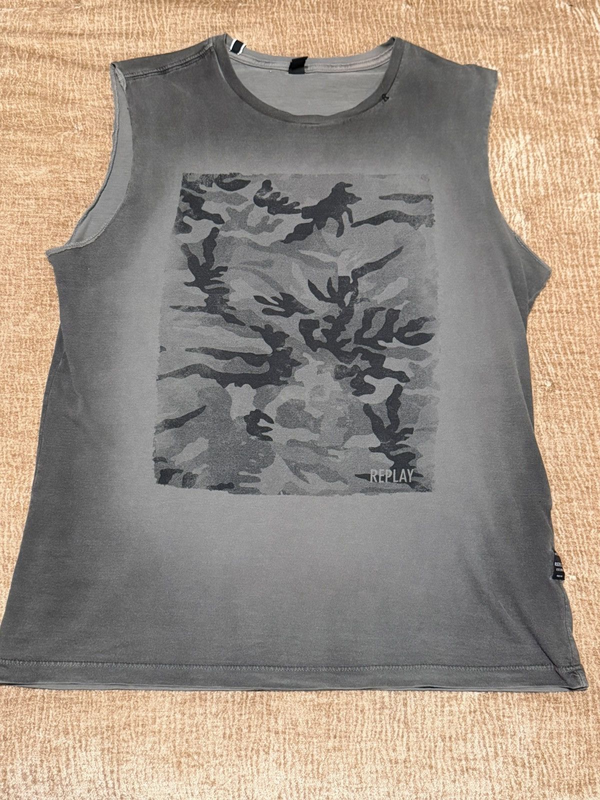 Replay Replay Faded Olive Grey Camo Sleeveless Tank Size S Size US S / EU 44-46 / 1 - 2 Thumbnail