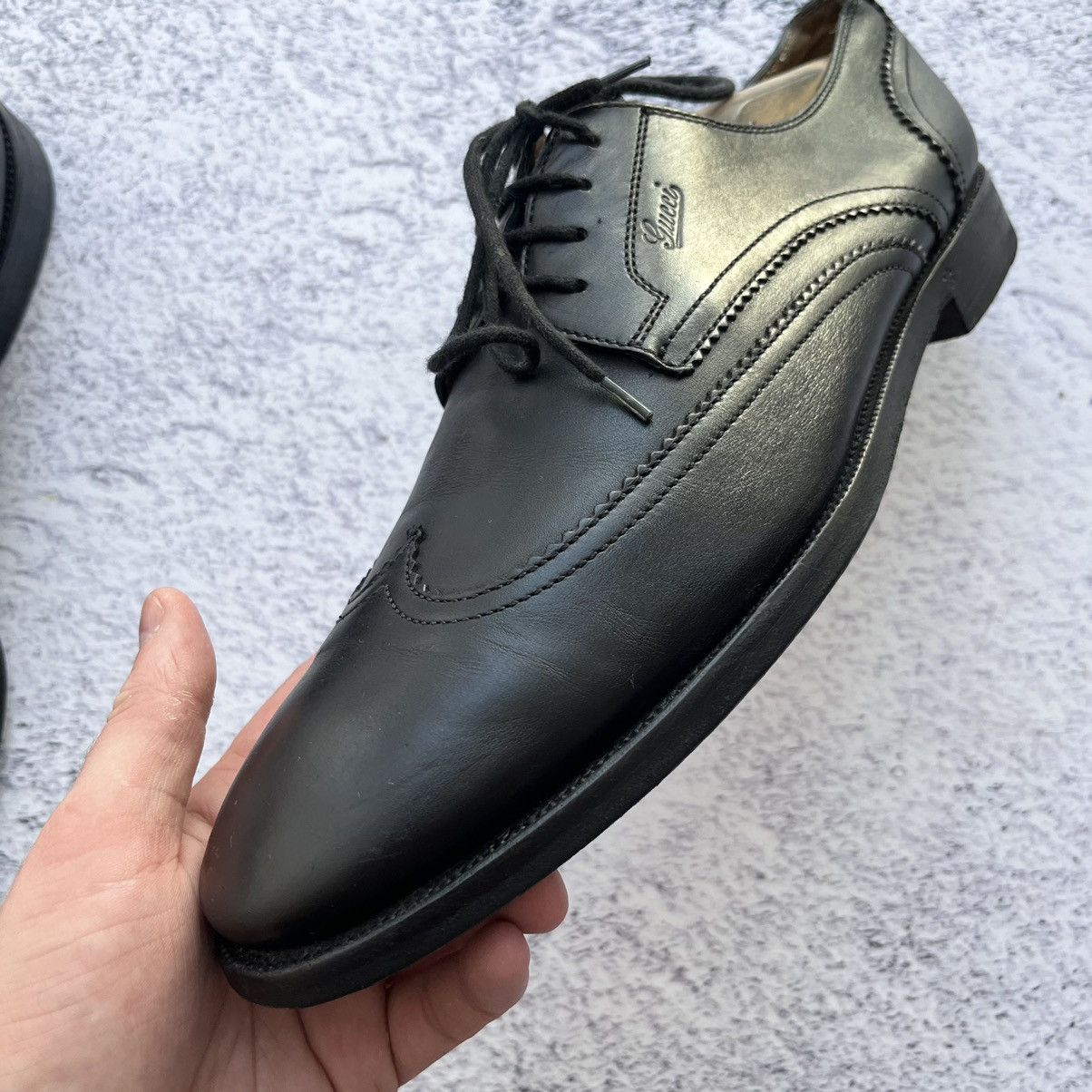 Designer × Gucci Gucci wingtip Oxfords Derby Brogue Leather shoes Size US 9 / EU 42 - 7 Thumbnail