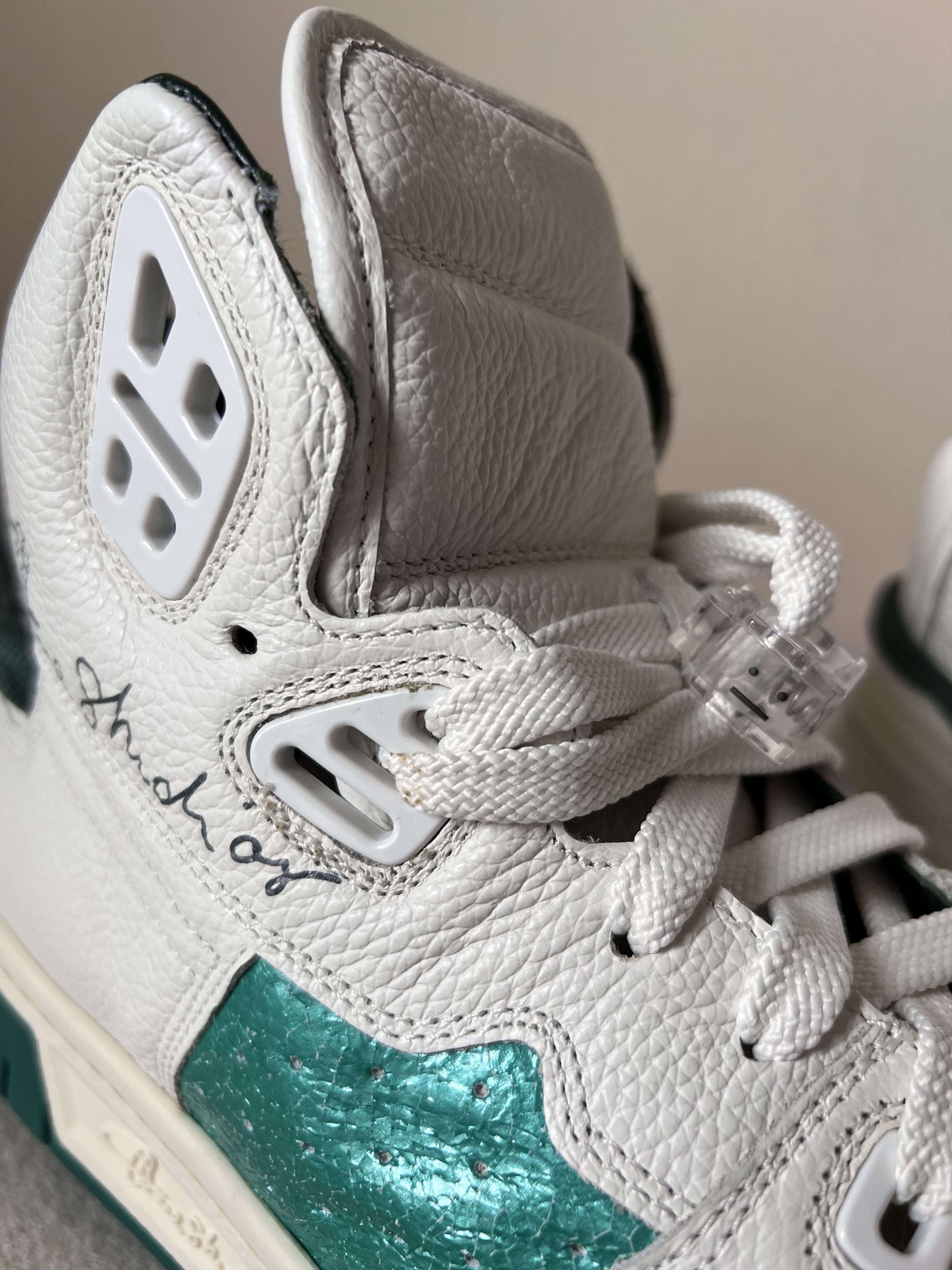 Acne Studios Acne Studios High Top Pop Sneakers in White Green Size US 11 / EU 44 - 7 Thumbnail