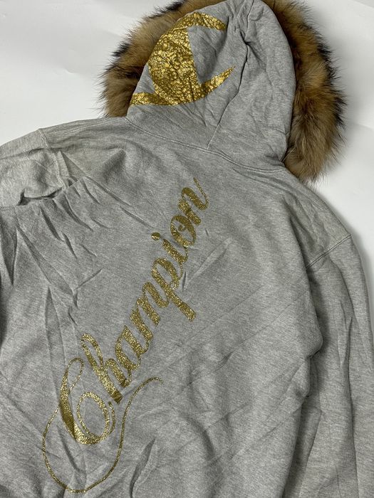 Champion faux fur hoodie hot sale