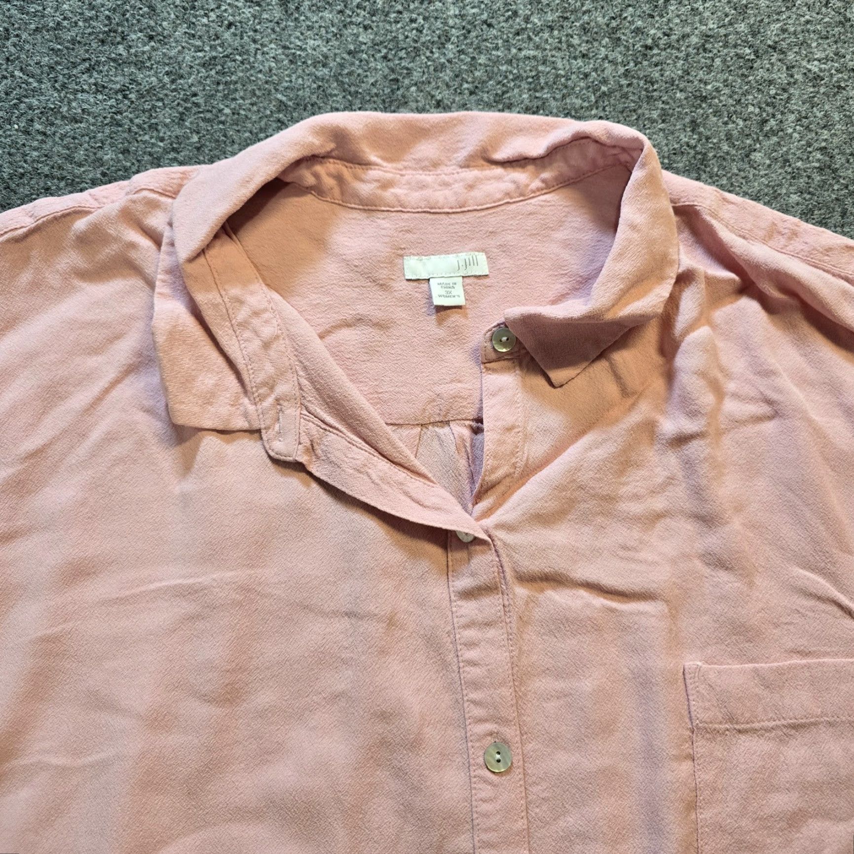 J. Jill J Jill Top Womens 3X Pink Button Up Long Sleeve Stretchy Capsule Casual Shirt Blouse Regular Plus Size Womens Size XXL / US 16-18 / IT 52-54 - 2 Thumbnail