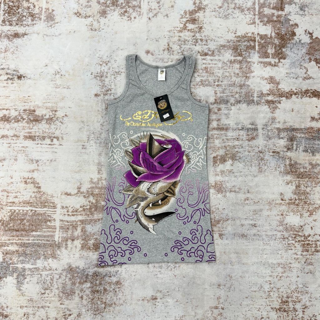 Ed Hardy Vintage ED Y2K Ribbed Tank Dress Bodycon Size XL Size XL / US 12-14 / IT 48-50 - 3 Thumbnail