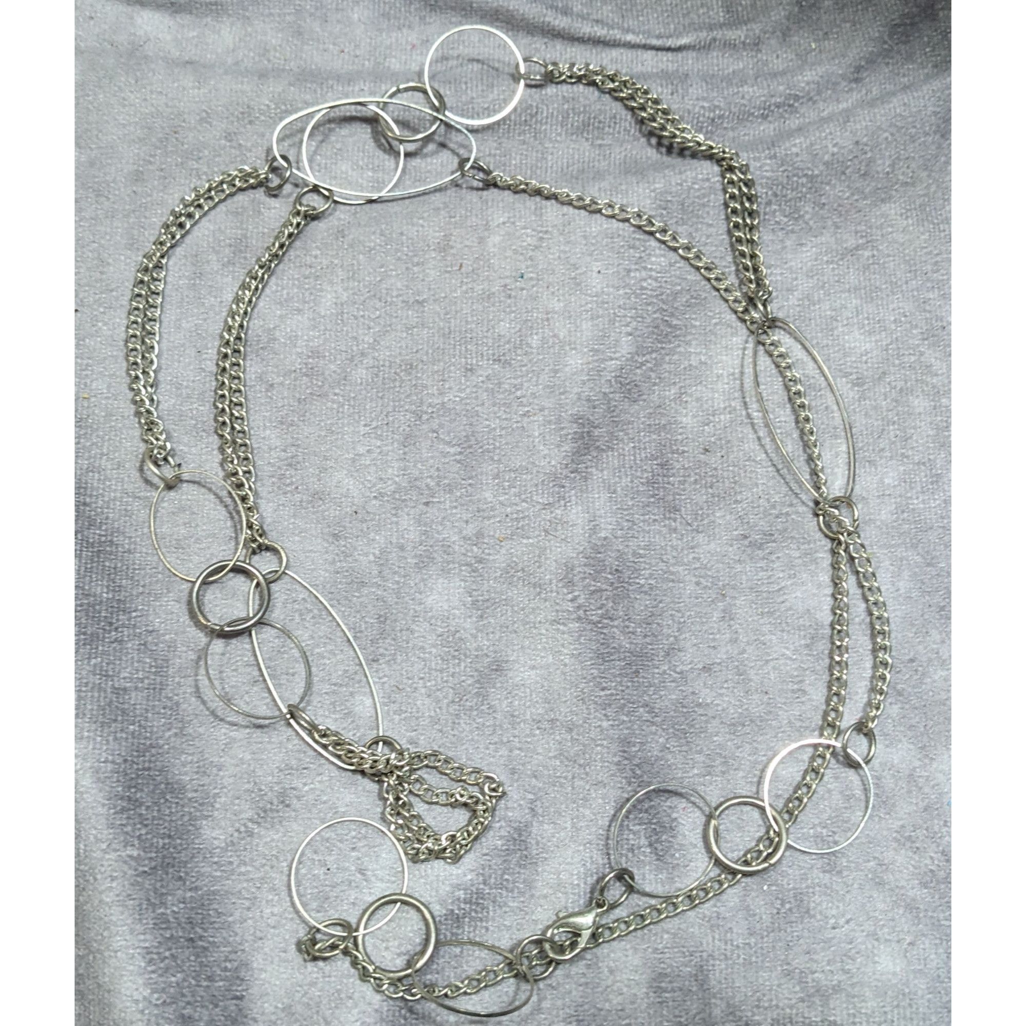 Other Open Link Silver Tone Layered Chain Necklace Size ONE SIZE - 7 Thumbnail