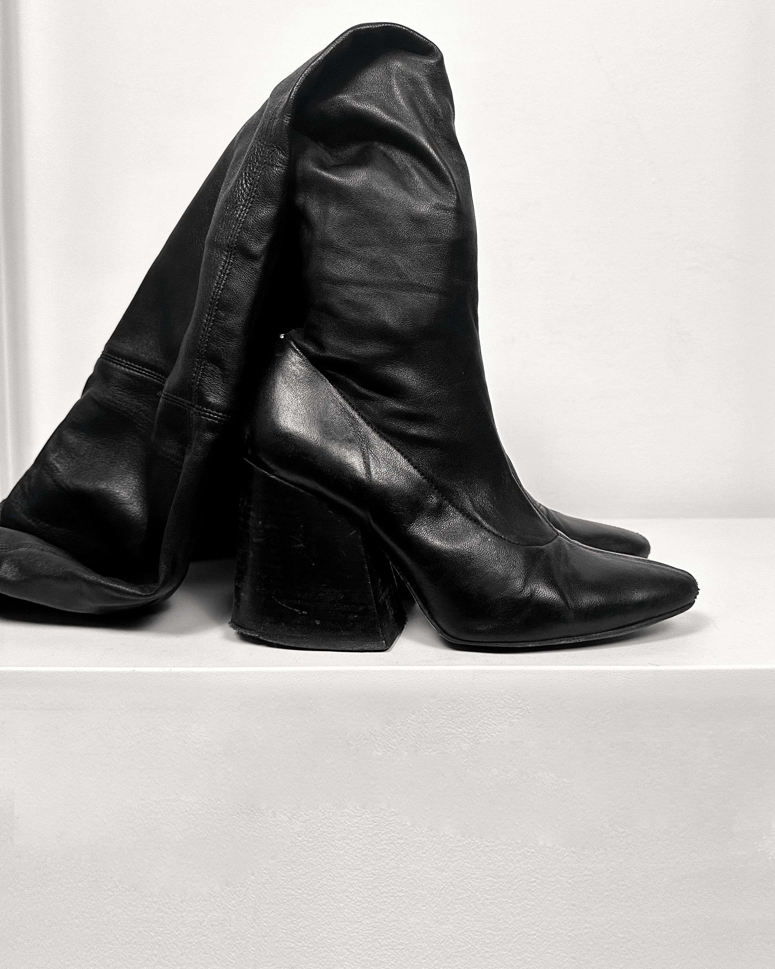 Maison Margiela Maison Margiela Knee High Leather Heels Size US 8 / IT 38 - 3 Thumbnail