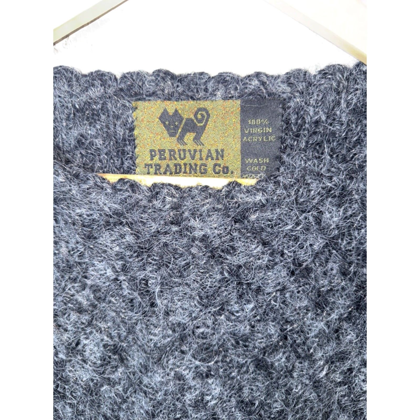 CO VINTAGE Peruvian Sweater Co Gray Pullover Sweater One Size 100% Virgin Acrylic Womens Size ONE SIZE - 2 Thumbnail