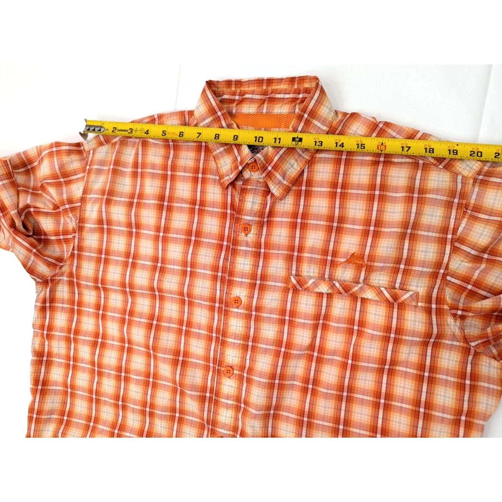 Bass Pro Shops Bass Pro Shop World Wide Sportsman Plaid Vented Button Fishing Shirt Men 2XL Orange Short Sleeve Button-Up Collared Outdoor Sportsman Fish Clothing Size US XXL / EU 58 / 5 - 7 Thumbnail