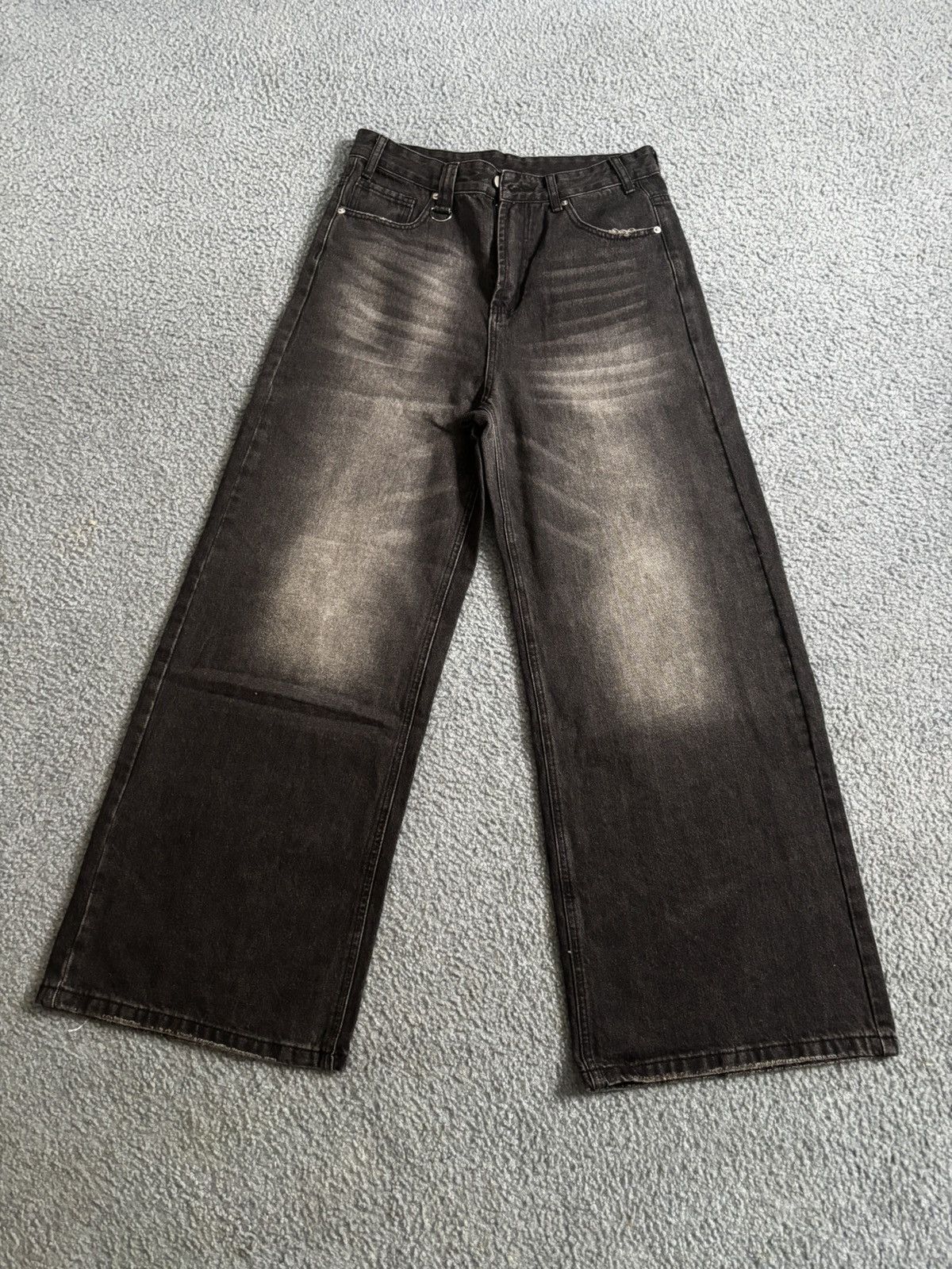Other Baggy Wide Leg Faded Black Skater Jeans Size US 32 / EU 48 - 1 Thumbnail