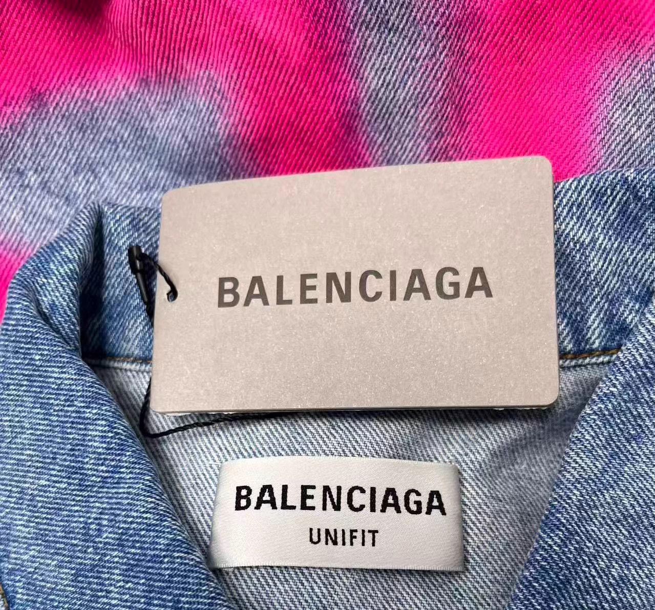 Balenciaga Balenciaga Painted Logo Denim Oversize Unisex Blue M Size US M / EU 48-50 / 2 - 5 Thumbnail