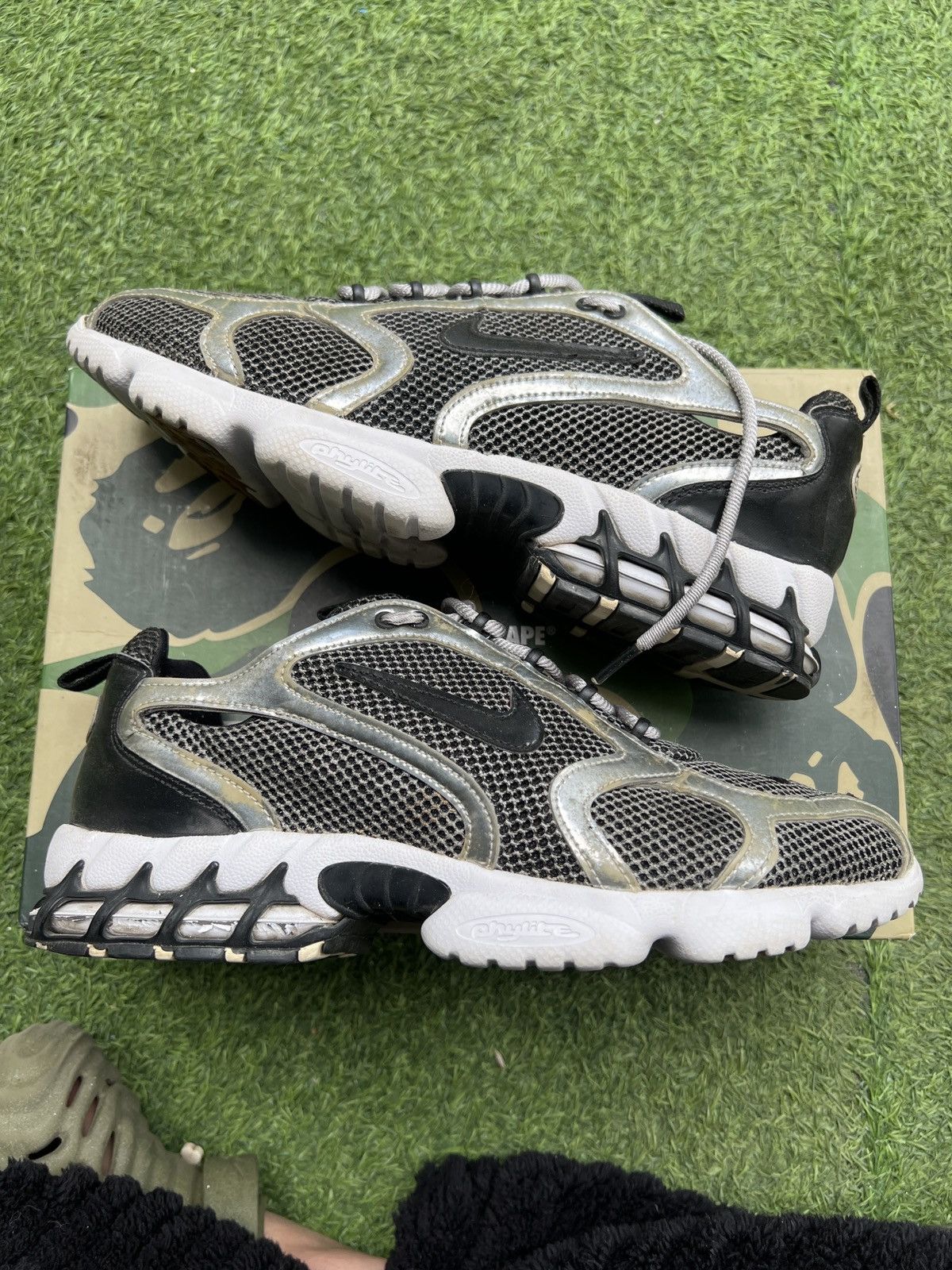 Nike × Stussy Stussy x Nike Air Zoom Spiridon Cage 2 Pure Plati CU1854-001 Size US 11 / EU 44 - 2 Thumbnail
