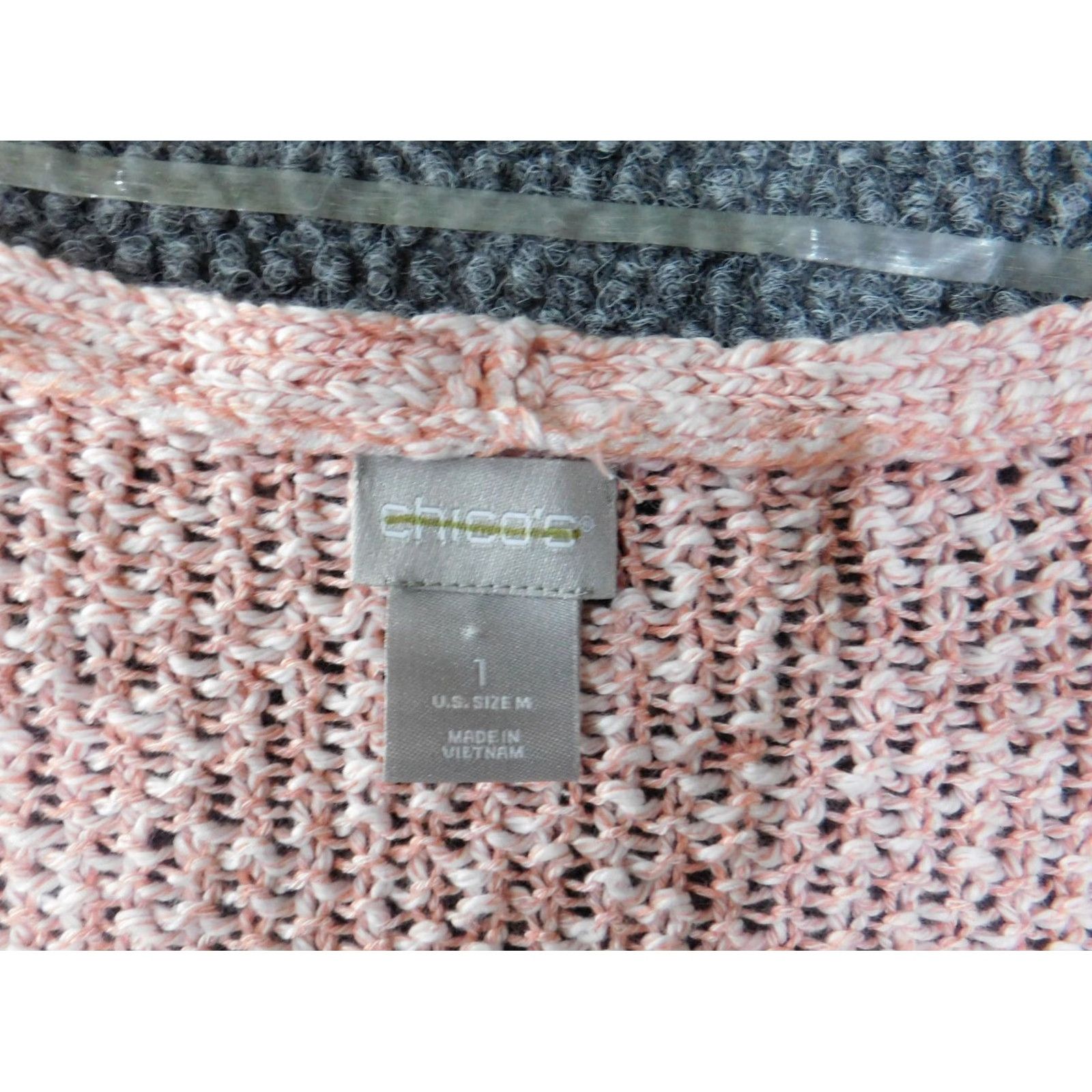 Vintage Chico's Sweater Pullover Knit V-Neck Pink Size 1 Regular Women Modern Stretch Christmas Winter Casual Size XS / US 0-2 / IT 36-38 - 7 Thumbnail