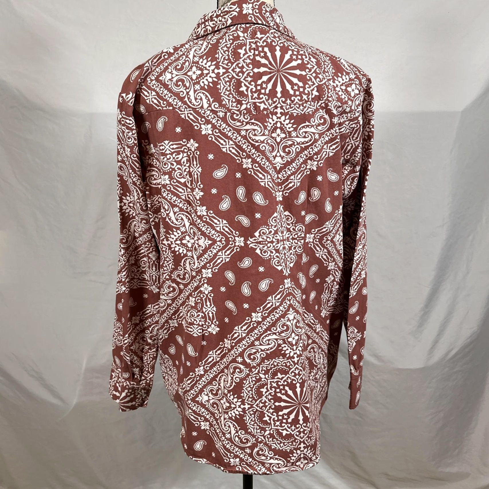 Vintage Cotton & Rye Outfitters Shirt Mens XL Rust Bandana Paisley Western Pearl Snap Cowboy Size US XL / EU 56 / 4 - 4 Thumbnail