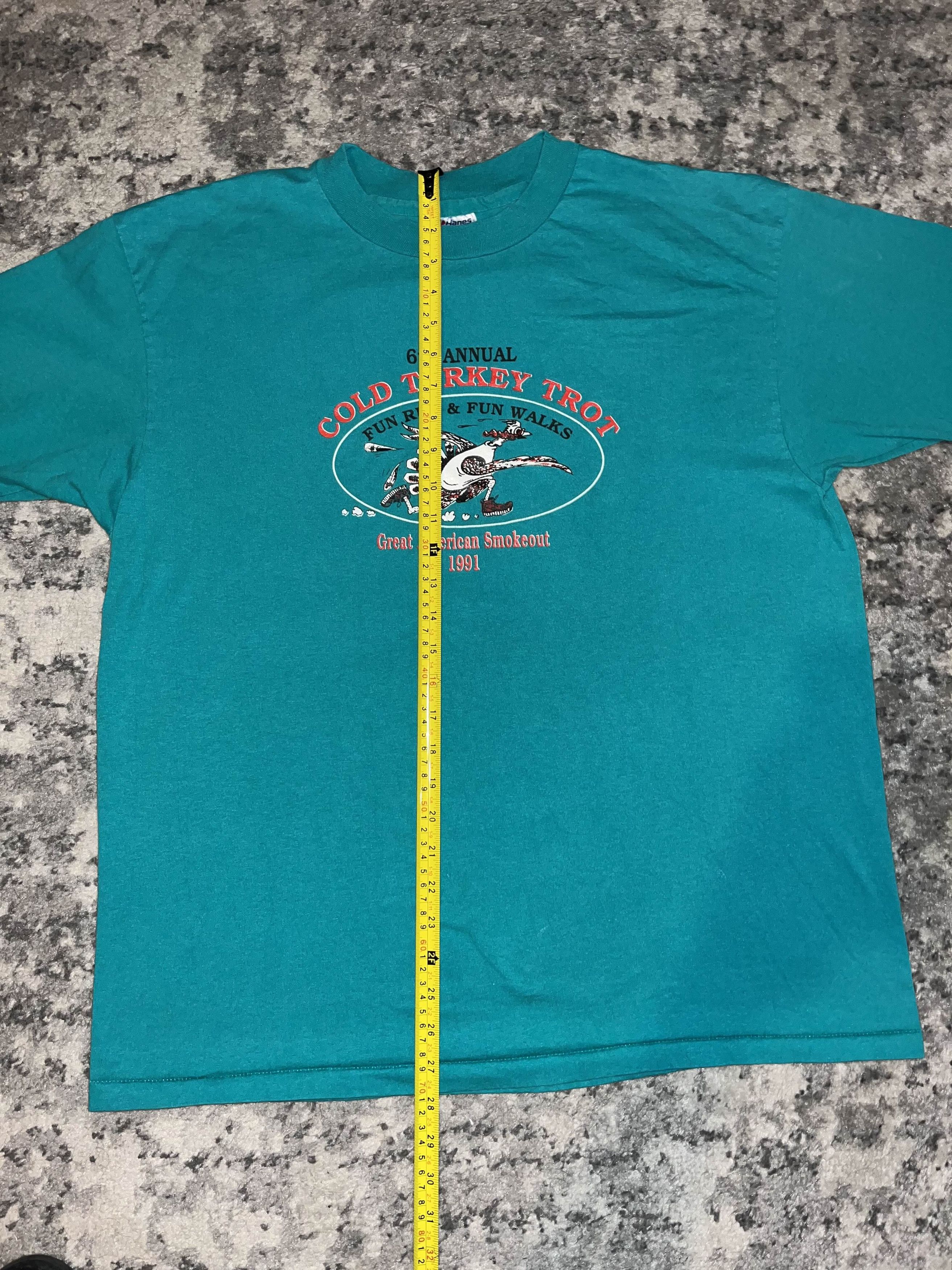Vintage 90s Cold Turkey Trot Thanksgiving Shirt Size US XL / EU 56 / 4 - 4 Thumbnail