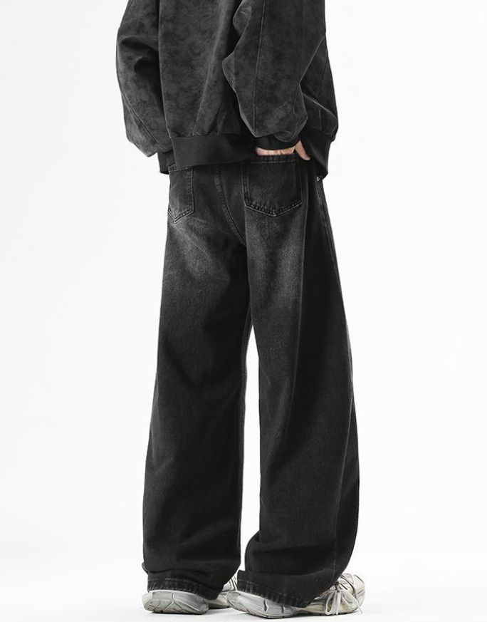 Japanese Brand American retro washed patchwork curved jeans for men Size US 32 / EU 48 - 4 Thumbnail