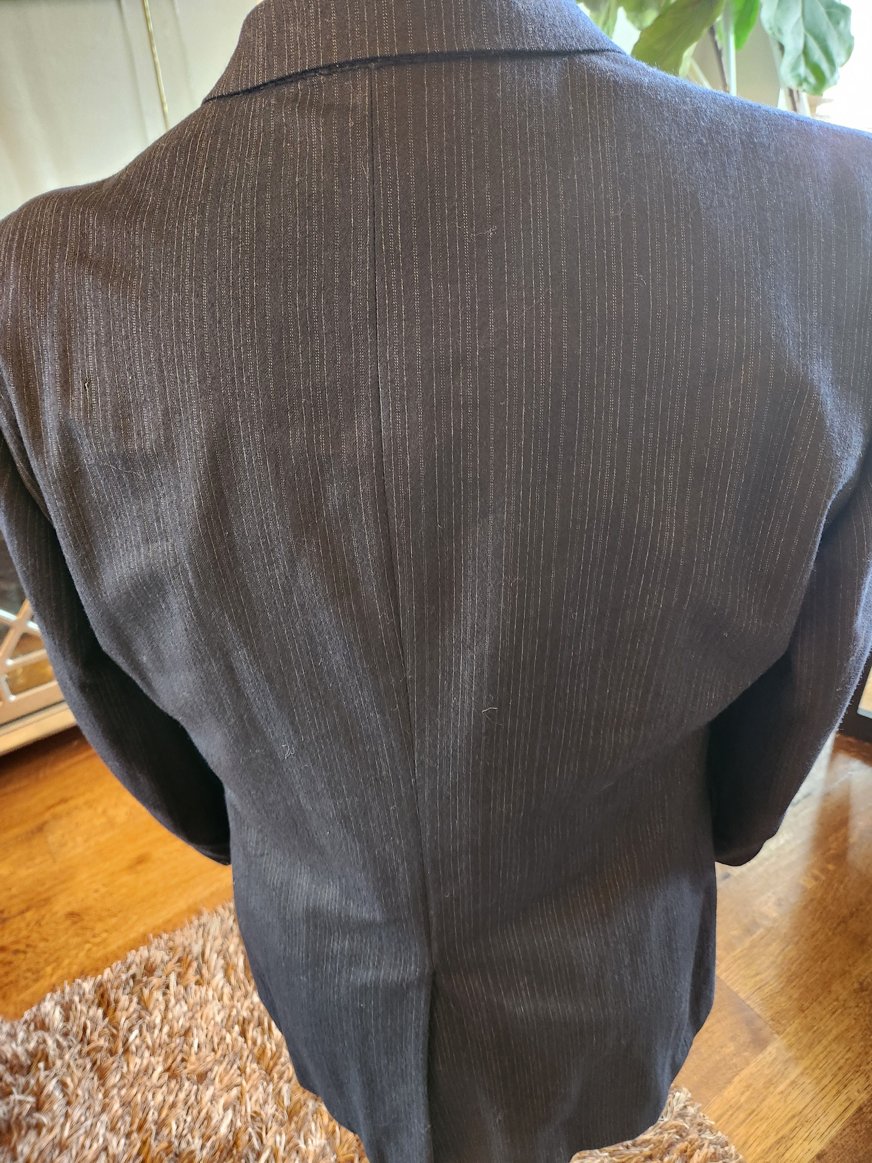 Dior Vintage 70's Men's 100% Wool Blue Pinstriped Blazer Size 42R - 2 Thumbnail