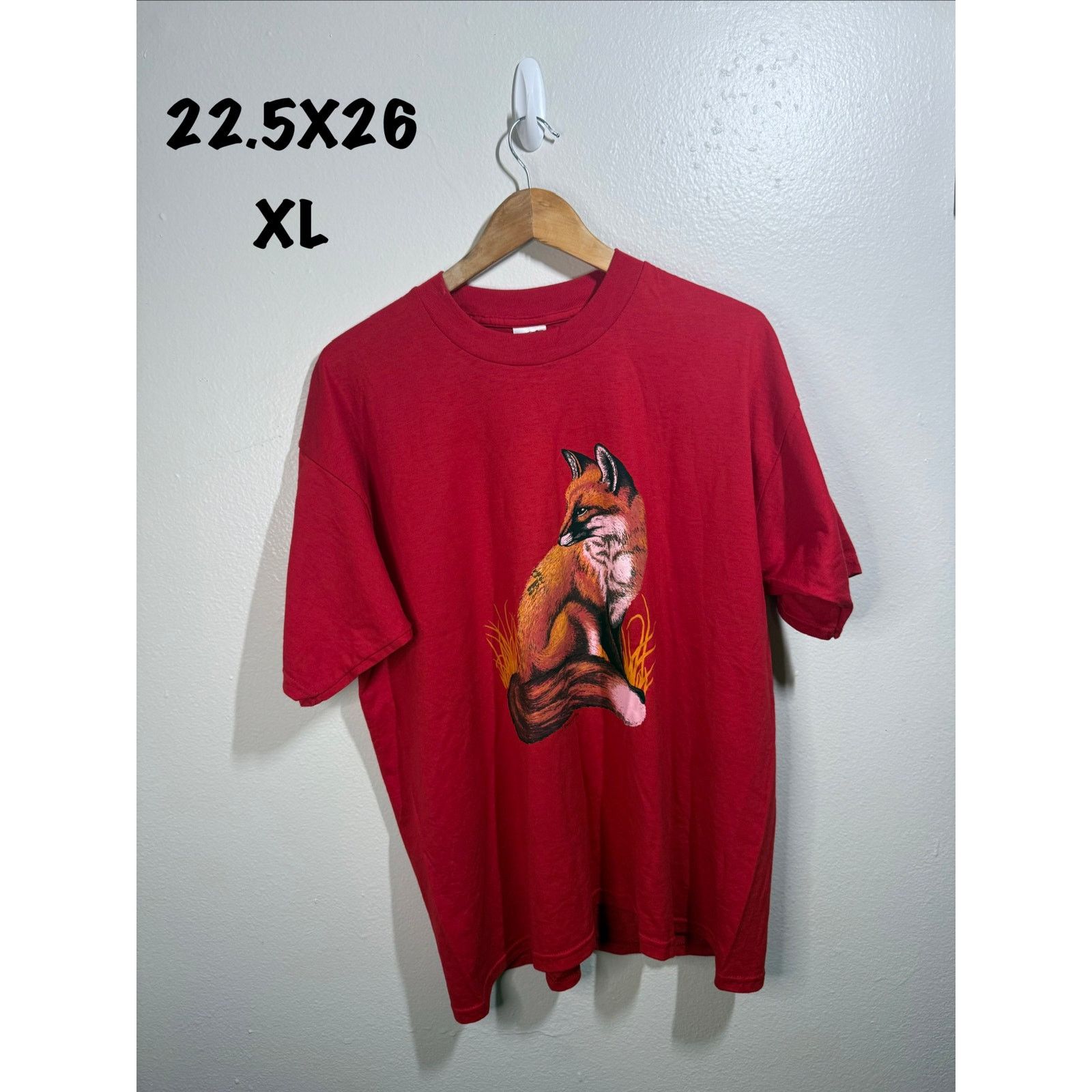 Fruit Of The Loom XL 90s red fox nature day FOL Tag Size US XL / EU 56 / 4 - 1 Thumbnail