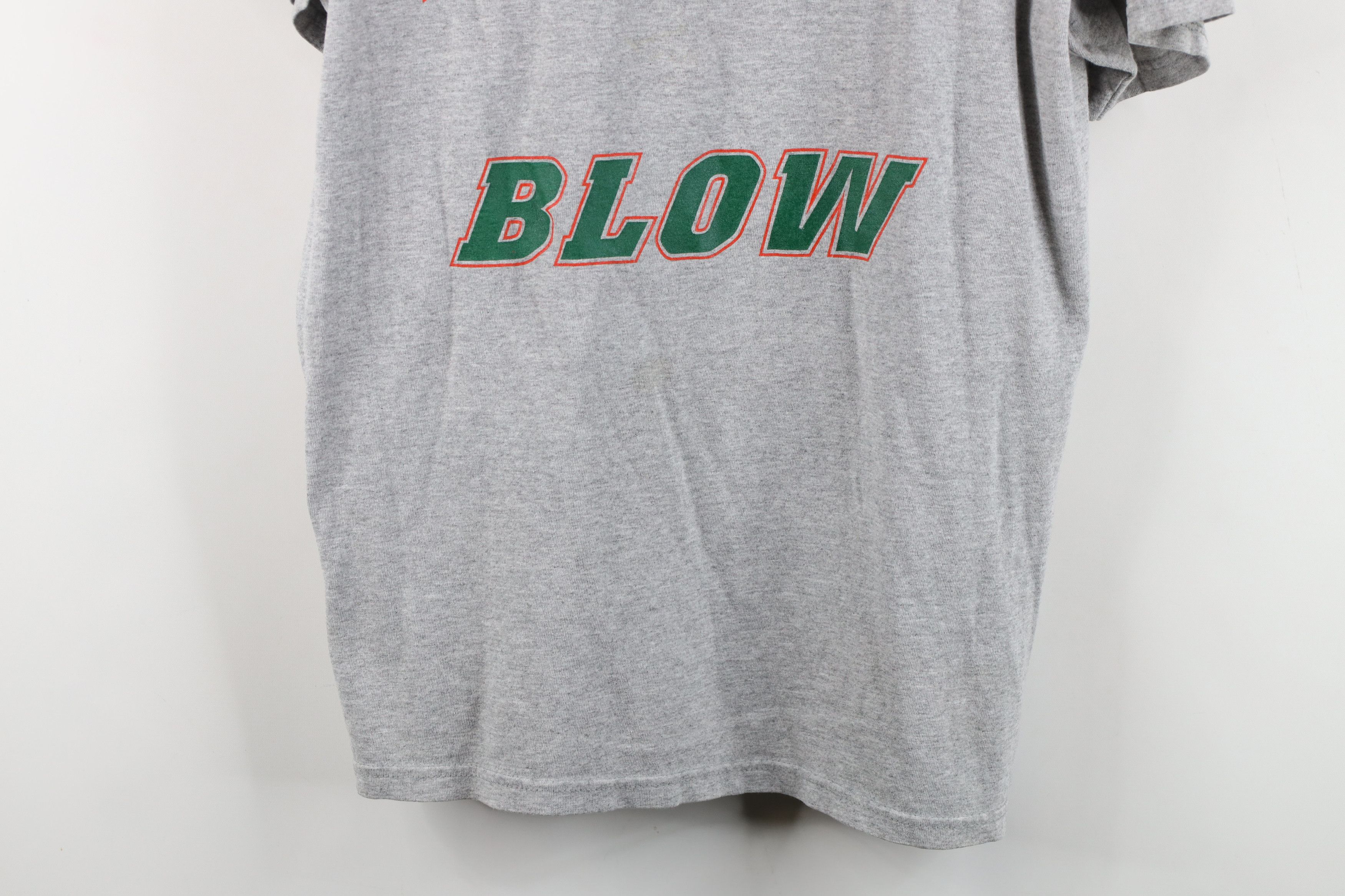 Vintage Vintage 90s of Miami Hurricanes Blow T-Shirt Heather Gray Size US L / EU 52-54 / 3 - 3 Thumbnail