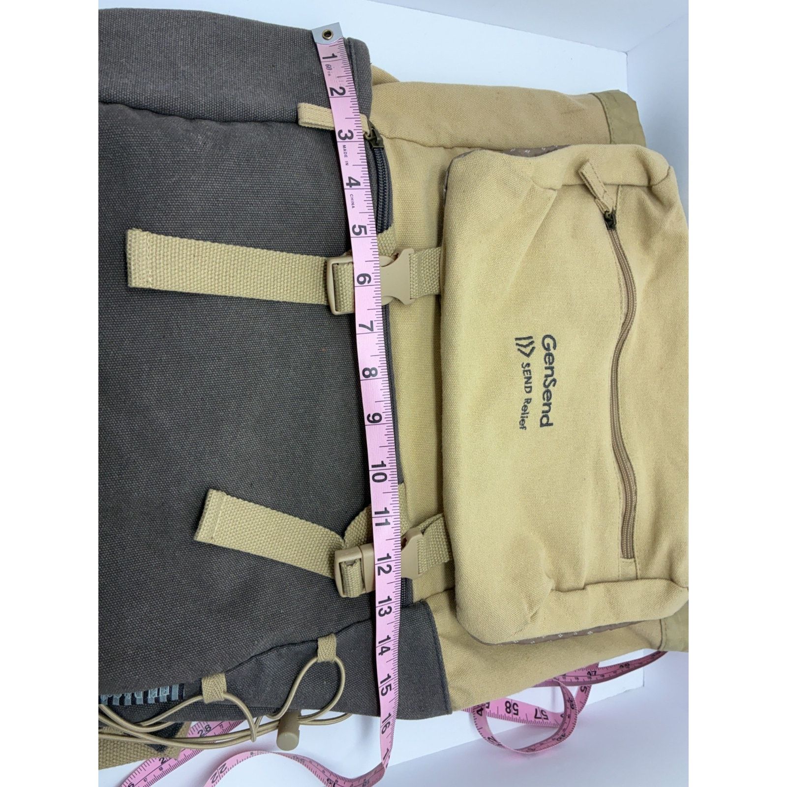 Other Leeds Canvas Laptop Backpack Tan Gray GenSend SEND Relief Size ONE SIZE - 3 Thumbnail