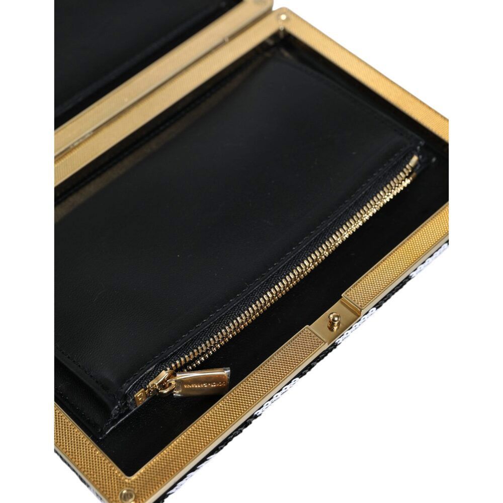 Dolce & Gabbana Dolce & Gabbana Black White Gold Frame Clutch Evening Party Size ONE SIZE - 6 Thumbnail