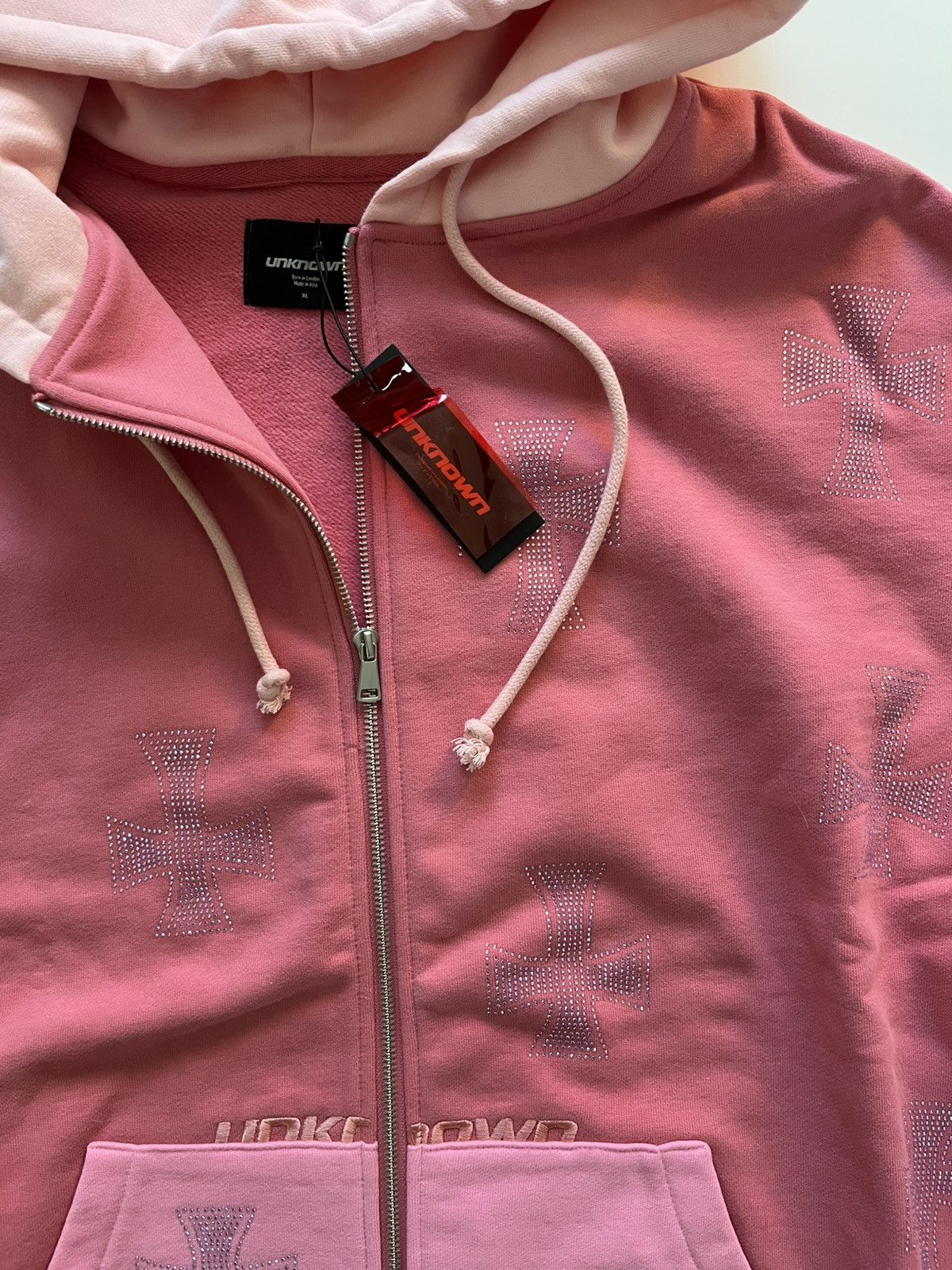Unknown London Pink Rhinestone Hoodie Size US XL / EU 56 / 4 - 4 Thumbnail