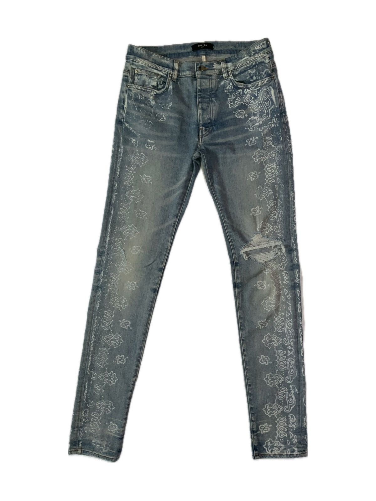Amiri Amiri Bleached Paisley Print Jeans Size US 34 / EU 50 - 1 Thumbnail
