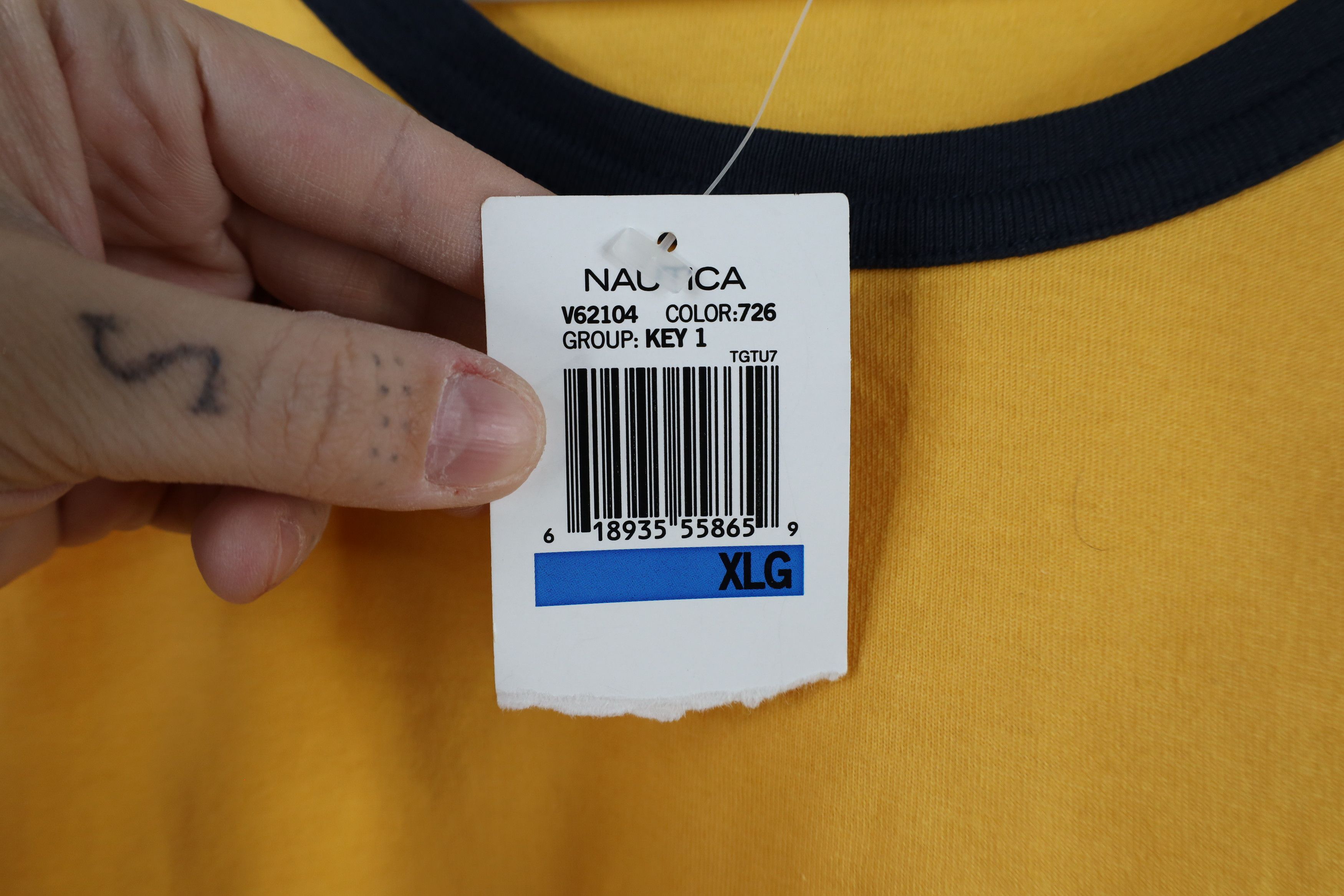 Nautica × Vintage Deadstock Vintage 90s Nautica Club Ringer T-Shirt Yellow Size US XL / EU 56 / 4 - 8 Thumbnail