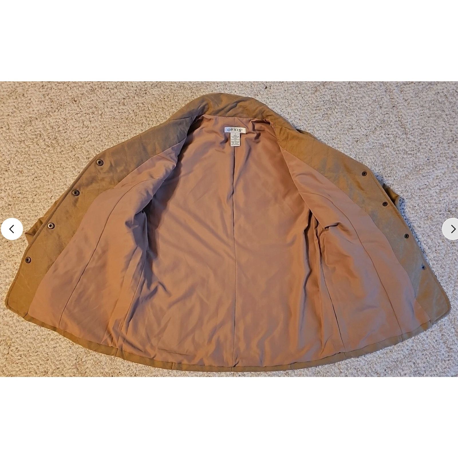 Orvis Orvis Quilted Riding Barn Jacket XS Tan Equestrian EUC Size XS / US 0-2 / IT 36-38 - 6 Thumbnail