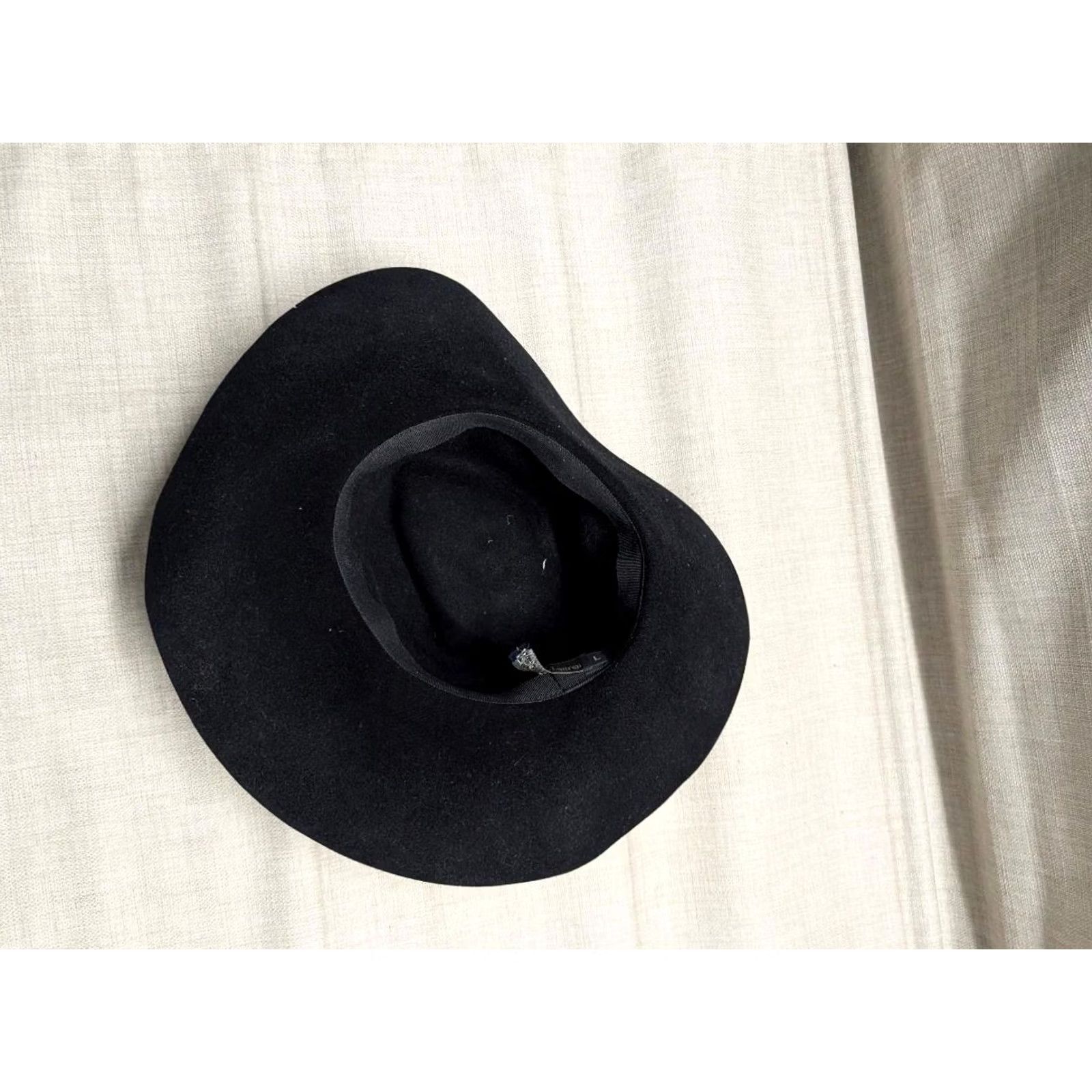 Ralph Lauren VINTAGE Ralph Lauren Hat Fedora Women L Black Felt Fur Wool Wide Brim 1980s Size ONE SIZE - 5 Thumbnail
