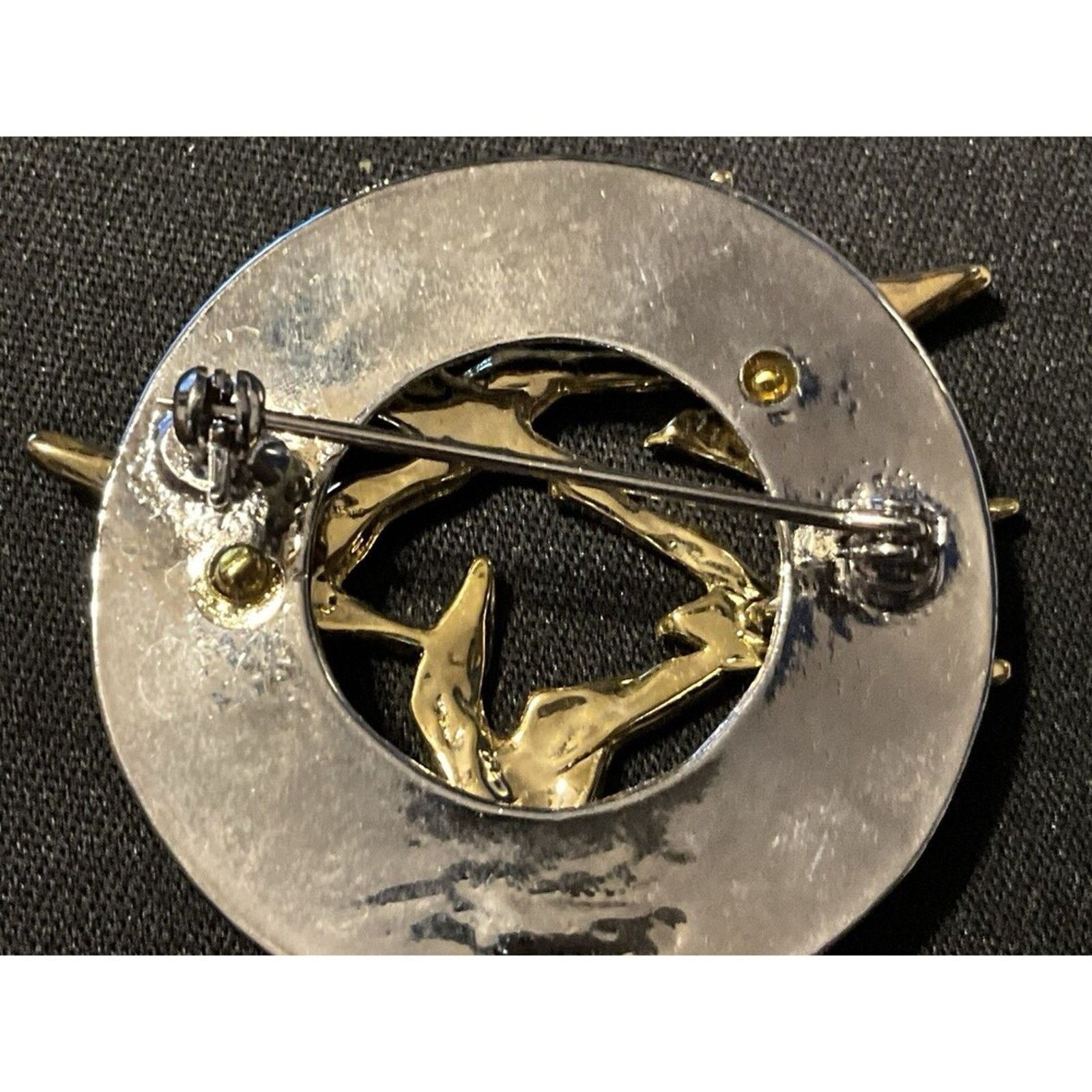 Other Vintage Seagull Gold Tone Over Silver Tone Brooch Size ONE SIZE - 5 Thumbnail