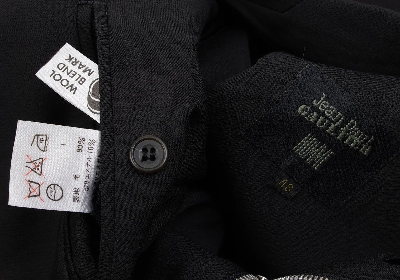 Jean Paul Gaultier Wool Zip Design Jacket in Black, Size 48 Size US M / EU 48-50 / 2 - 17 Thumbnail