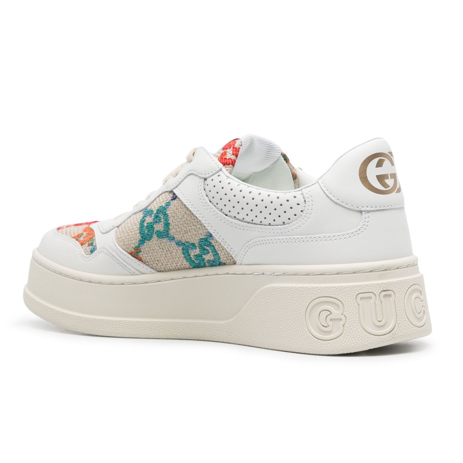 Gucci Gucci GG Logo White Platform Low Top Lace Up Tie Sneaker 40 Size US 10 / IT 40 - 11 Thumbnail