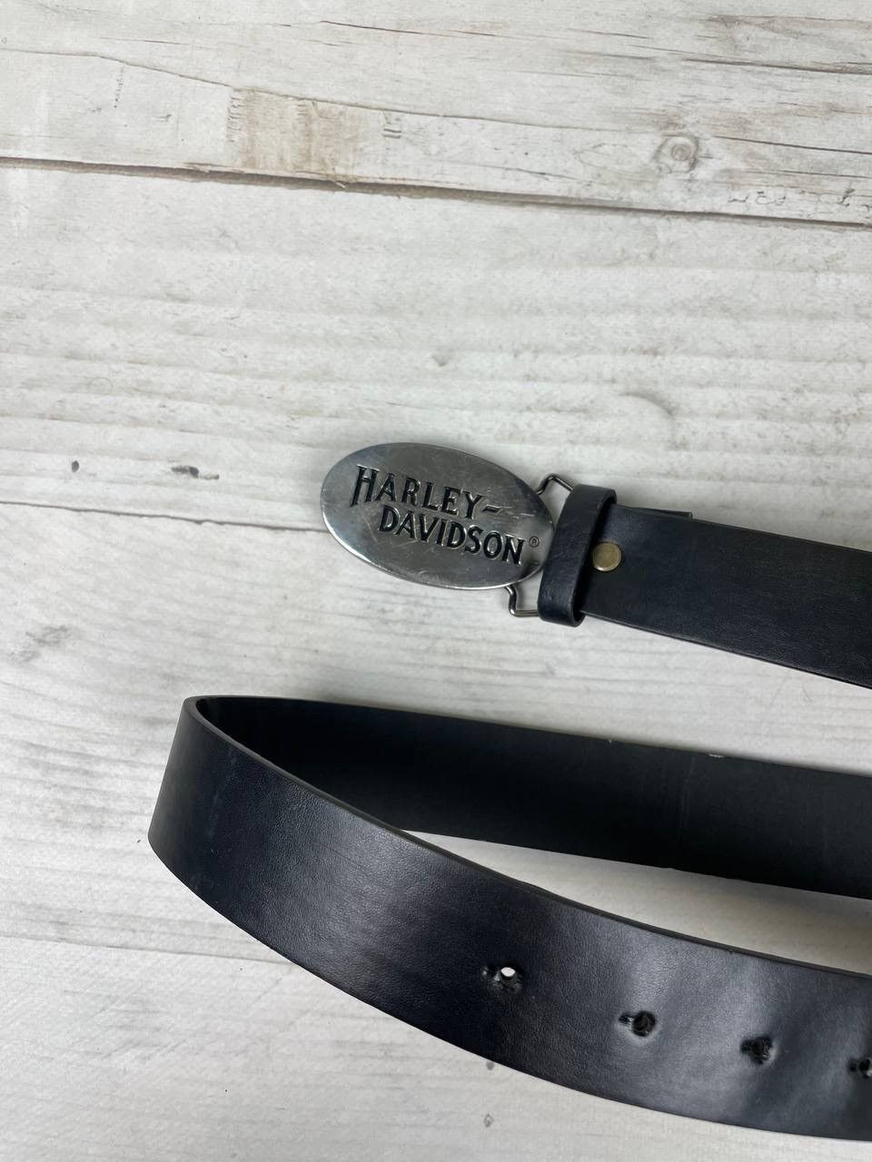 Harley Davidson Vintage Chrome Brass Harley Davidson Logo 1983 Leather Belts Size ONE SIZE - 3 Thumbnail