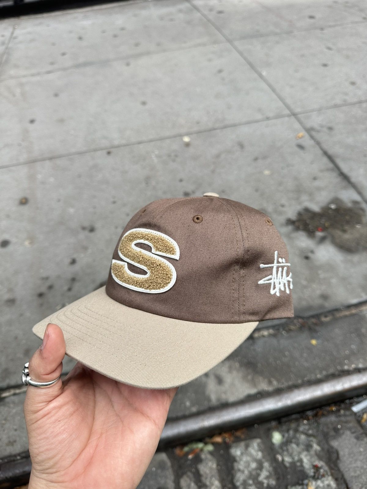 Stussy × Travis Scott Stussy Chenille S Low Pro Cap Brown | Grailed